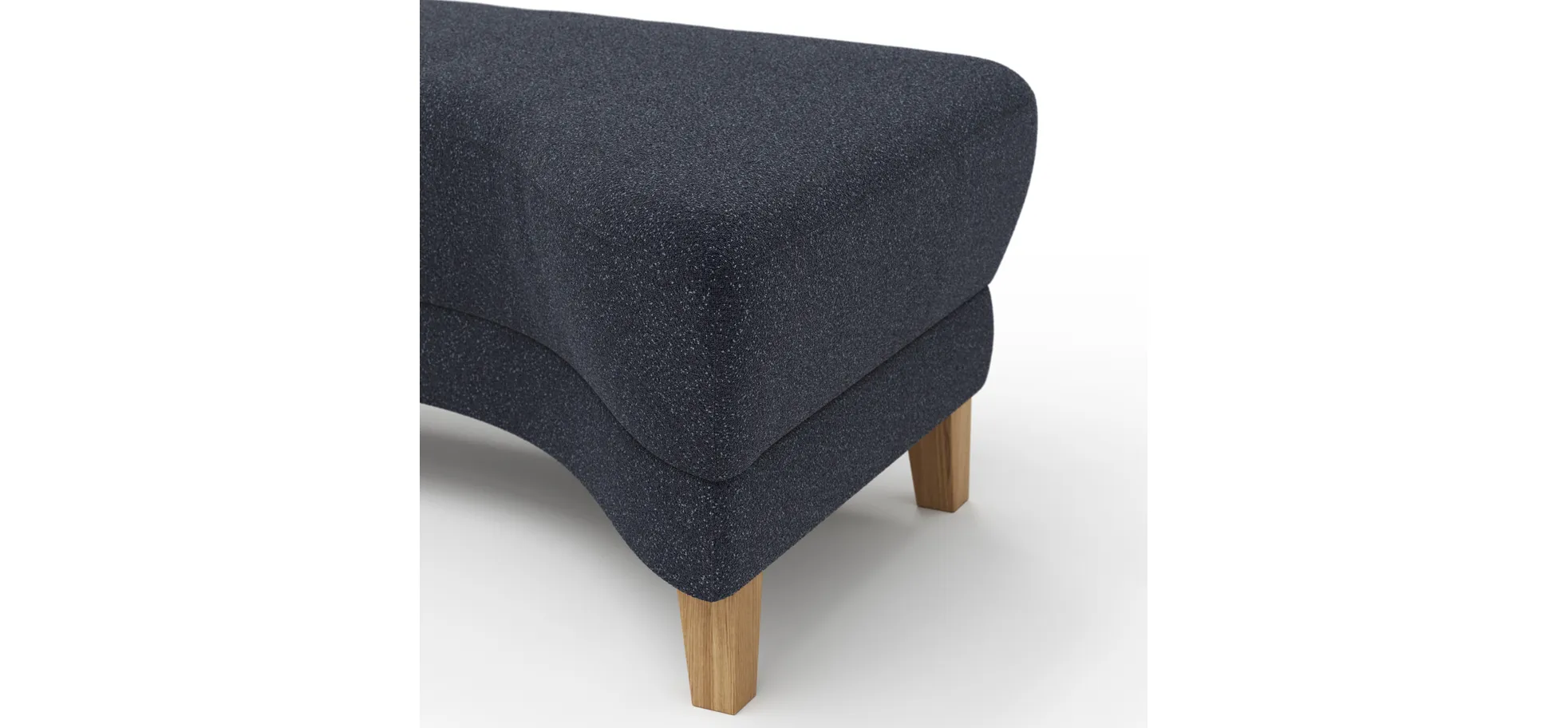 Hocker Stamford - gebogen, Rechts, LB ca. 89x65 cm, Stoff, Dunkelblau
