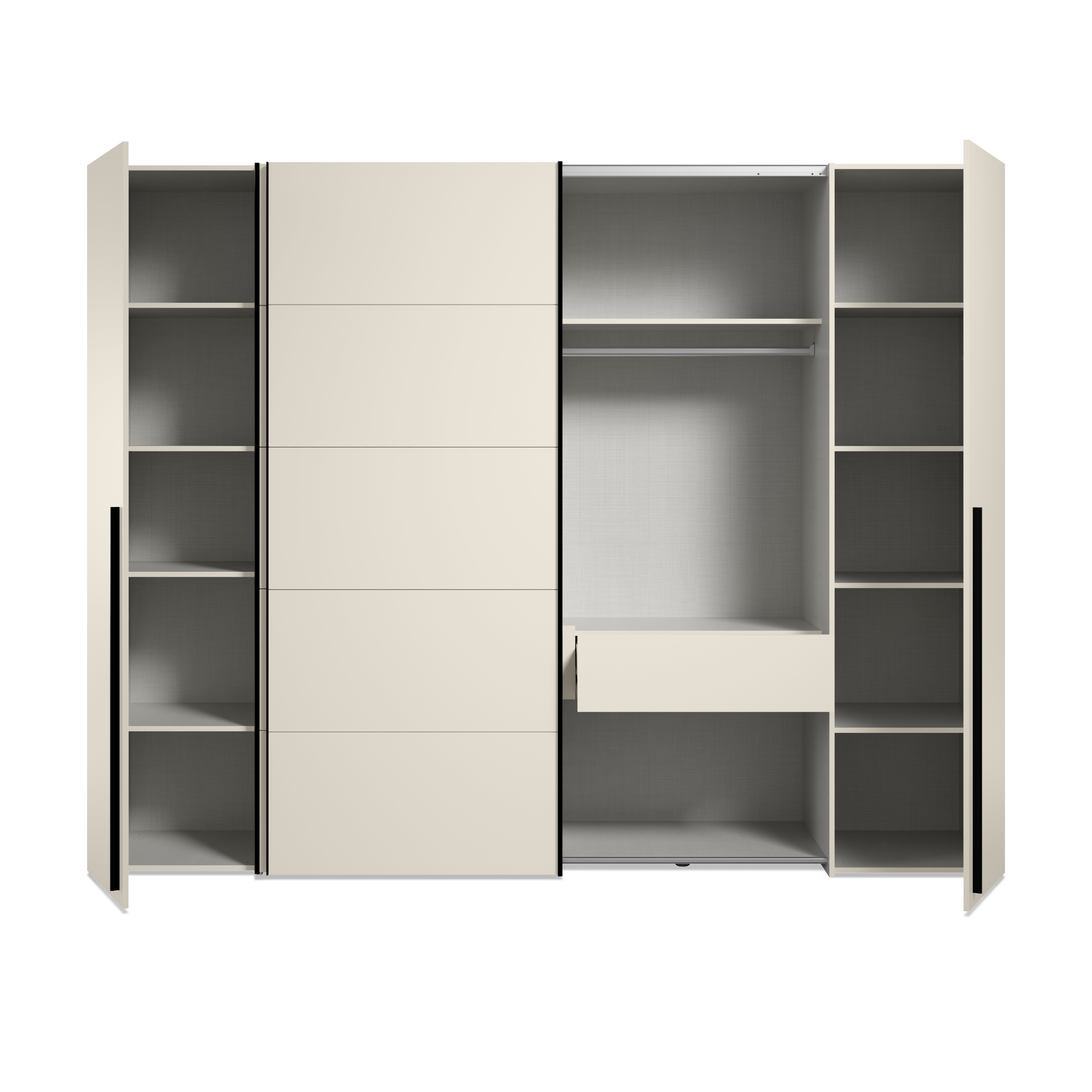 Schwebe-/Drehtürenschrank, Dekor sand - Fahda