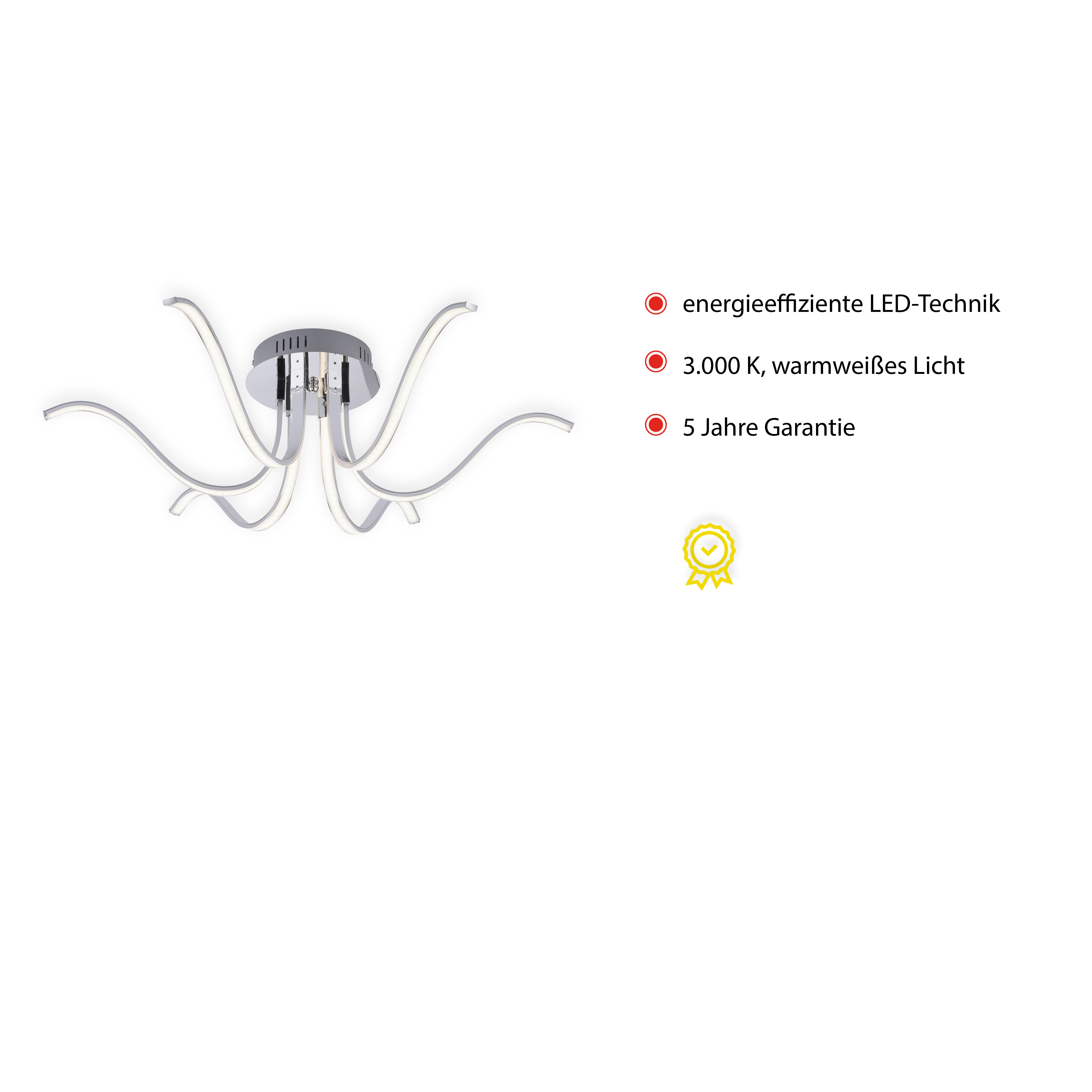 LED Deckenleuchte Valerie -  6 Leuchtbögen