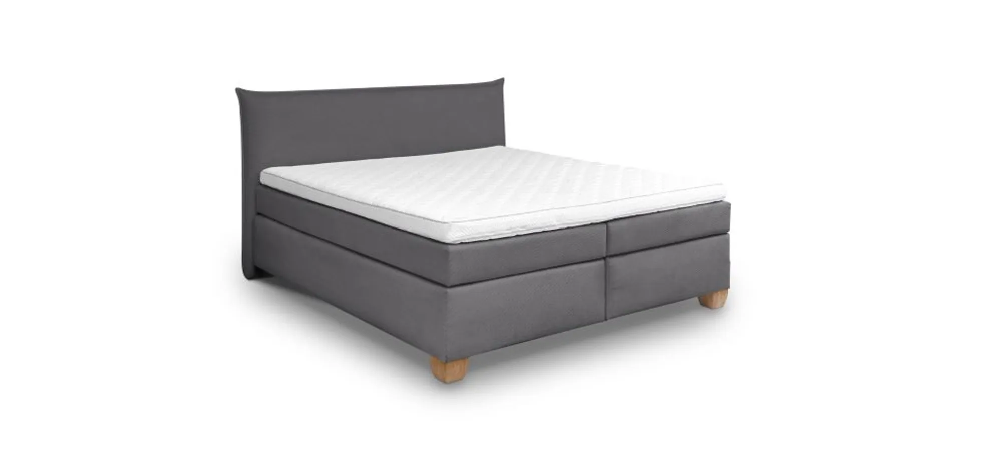  Boxspringbett HADAI- Liegefläche ca. 180x200 cm, Stoff, Anthrazit, TFK H2/TFK H3