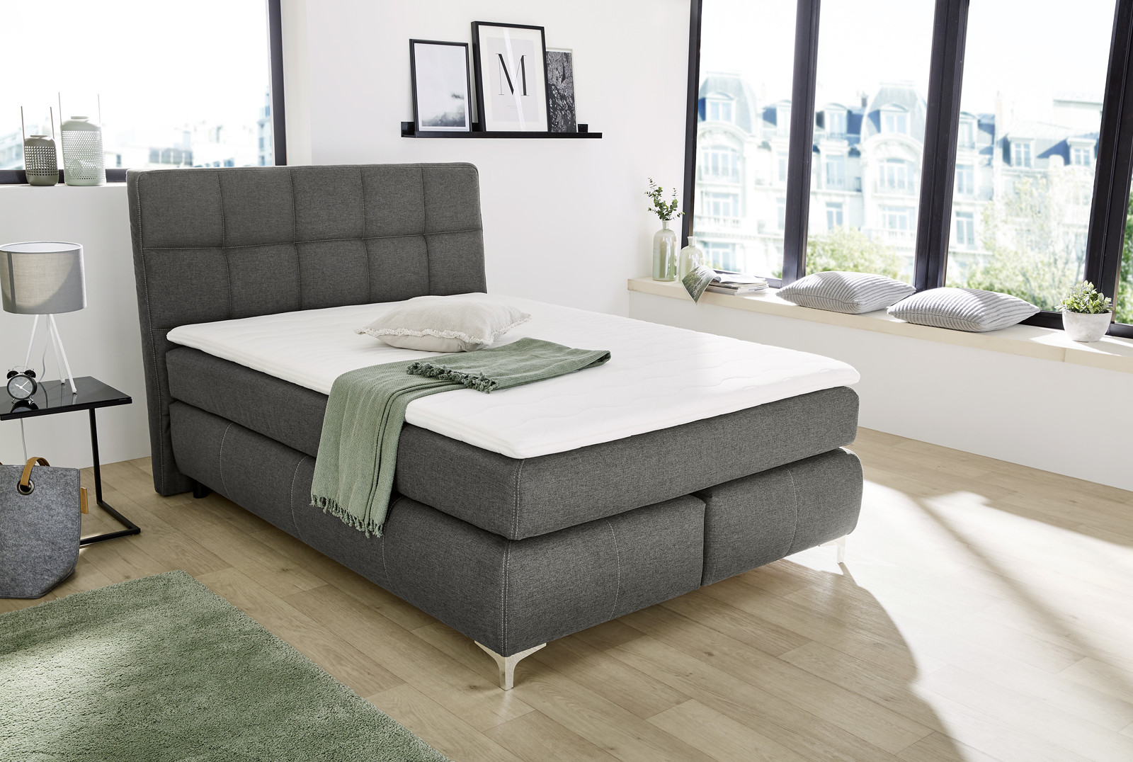 Boxspringbett, Dunkelgrau  - MyTogo320