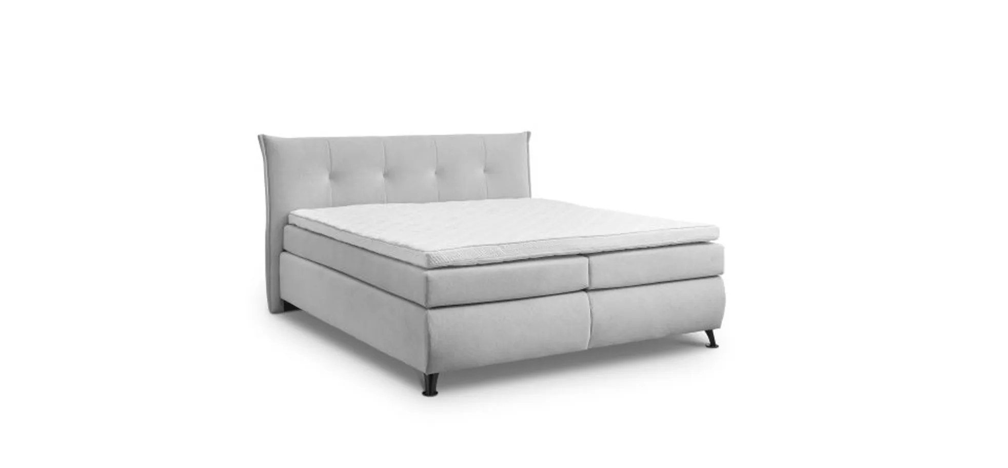 Boxspringbett HAROA- Liegefläche ca. 180x200 cm, Stoff, Hellgrau, TFK H4/TFK H4