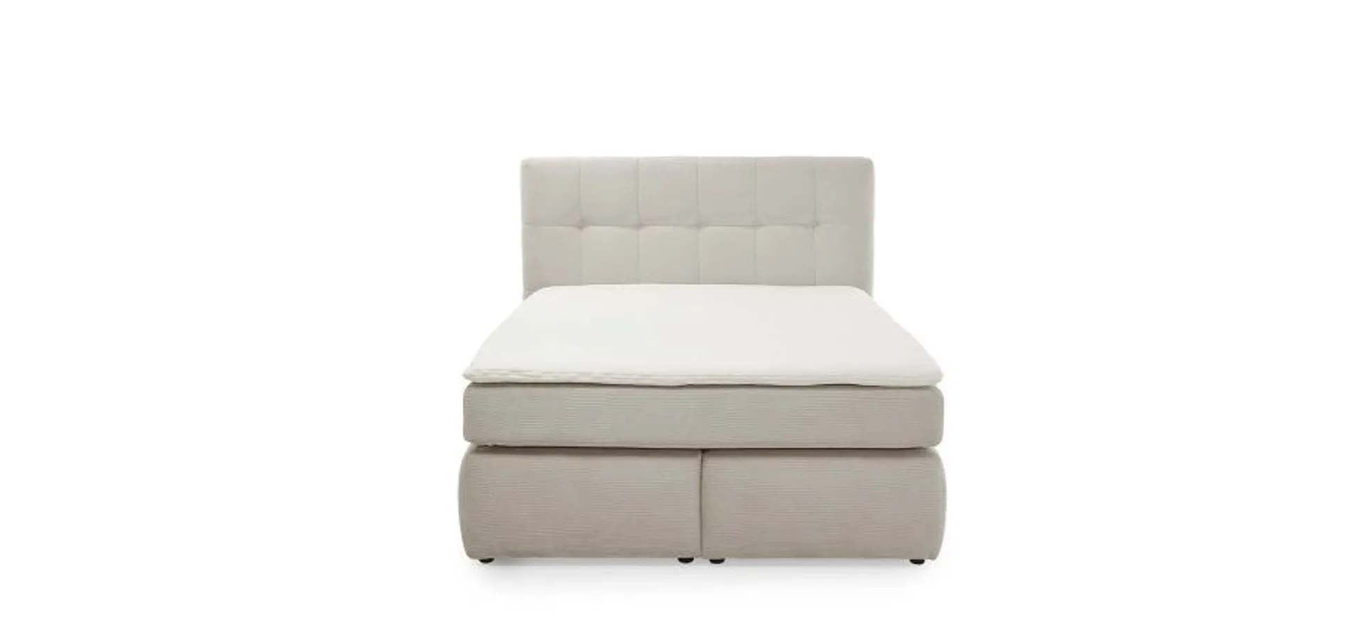 Boxspringbett, Feincord beige, 140x200 cm - Janah