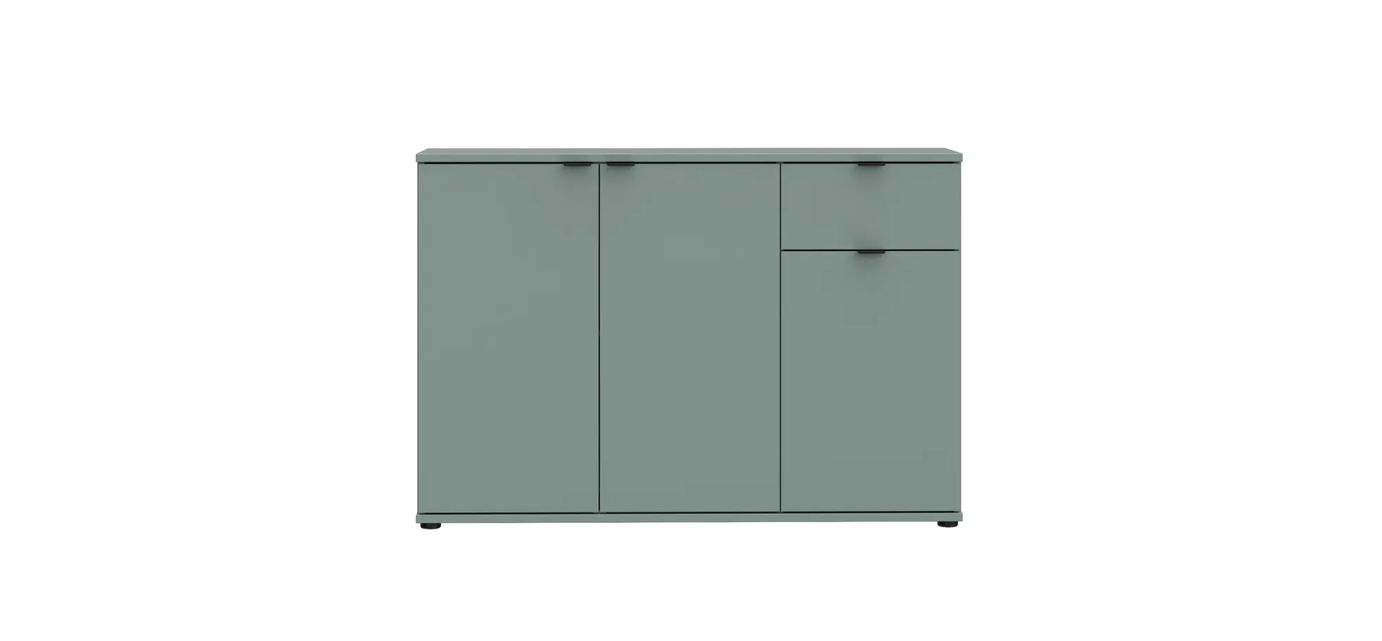 Kommode, Salbei, 3 Türen, 1 Schub - Finella