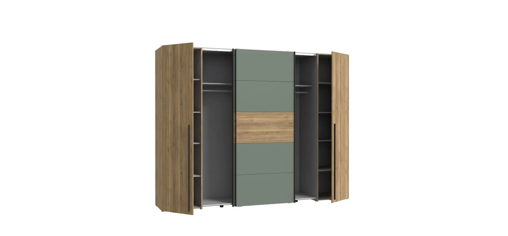 Kleiderschrank, Eiche, Salbei - Fahda