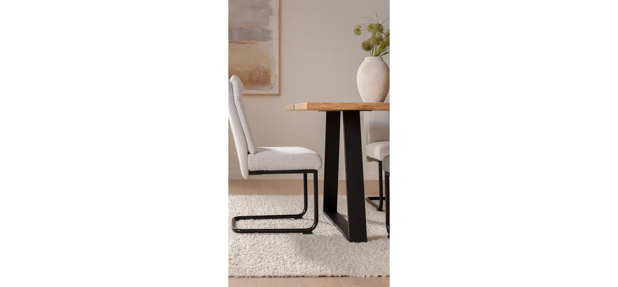 Freischwinger Ravina - Stoff, Creme