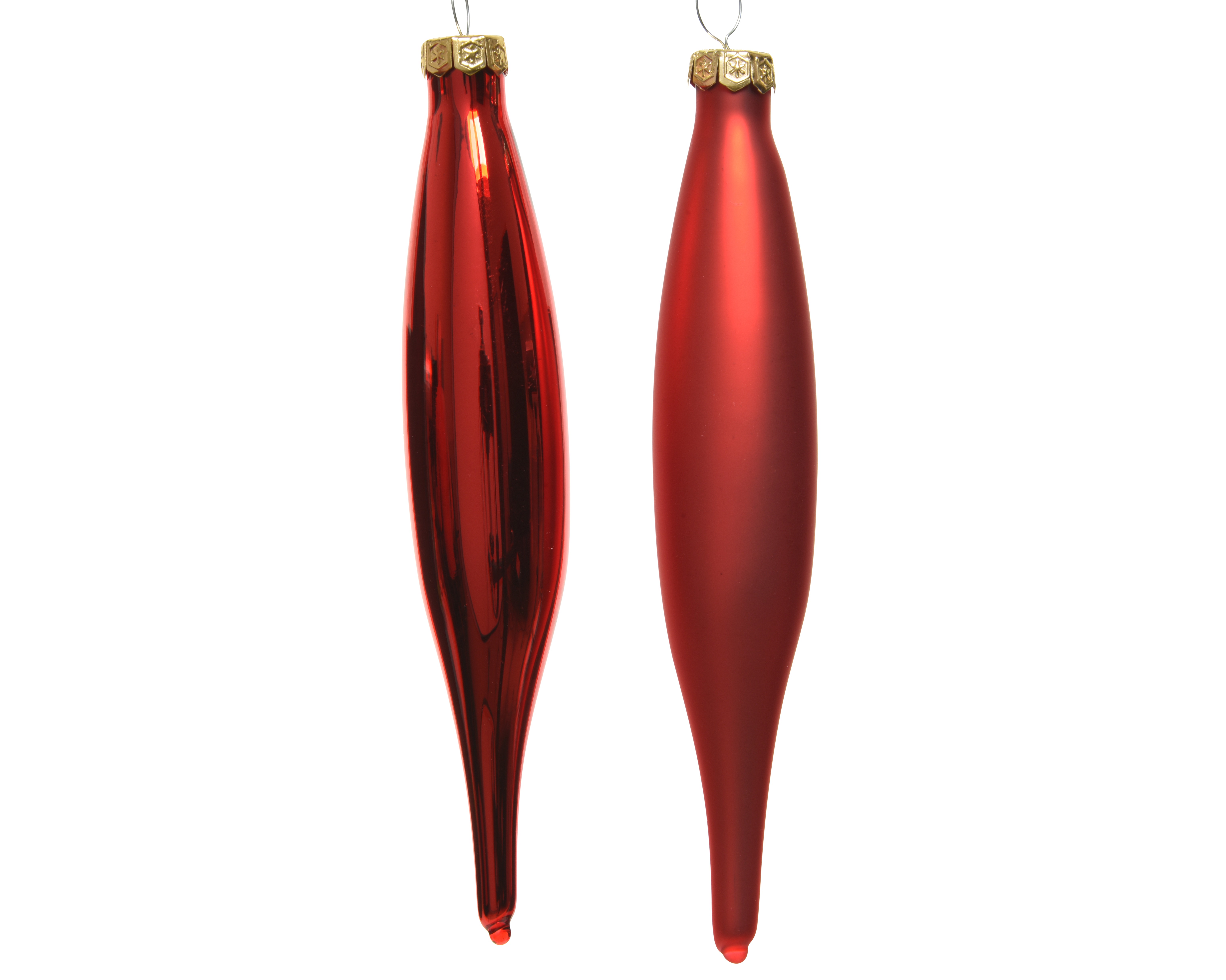 Hänger Eiszapfen 6-er - weihnachtsrot, Glas, Ø3-H15cm