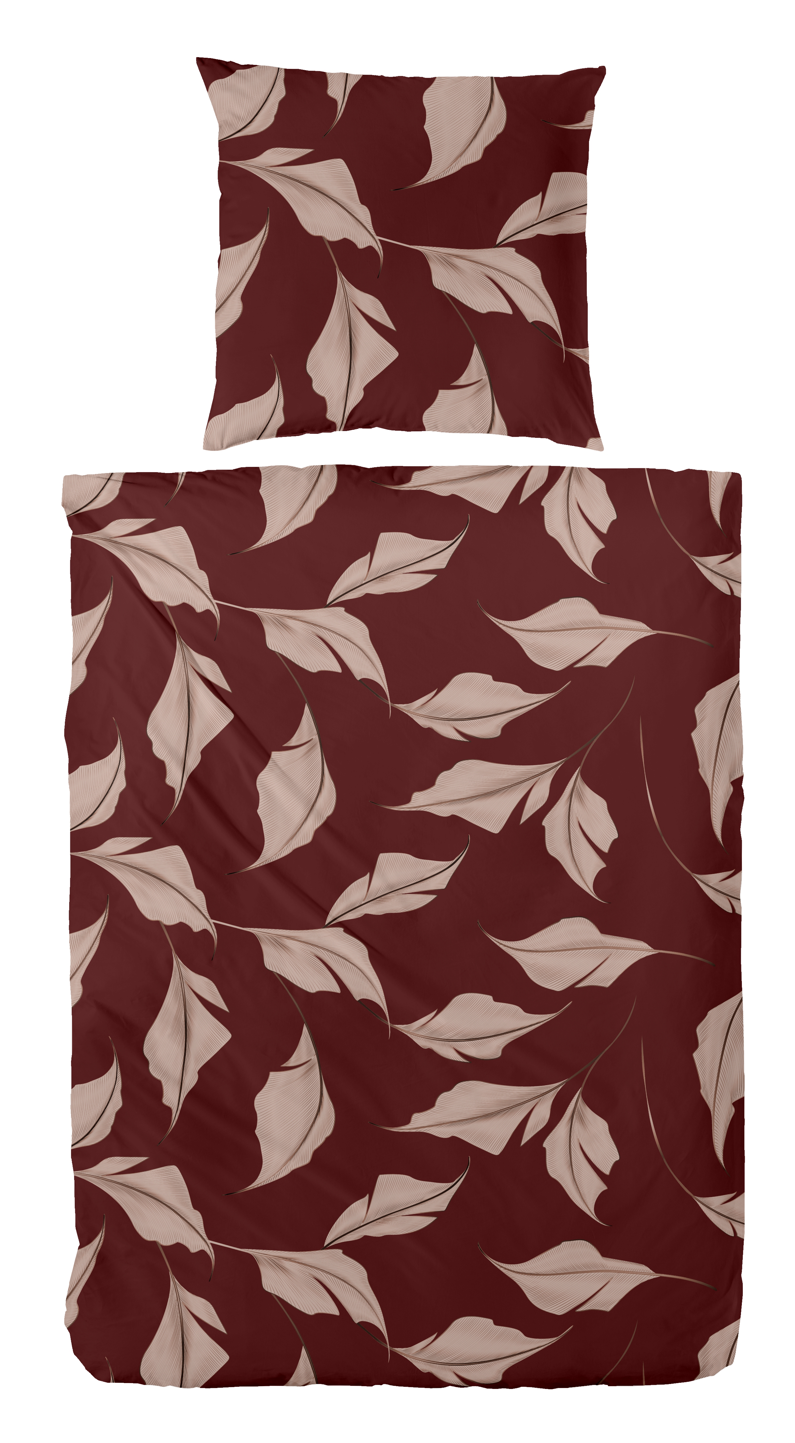 Mako-Satin-Bettwäsche, 155x220cm, rot - 100% Baumwolle