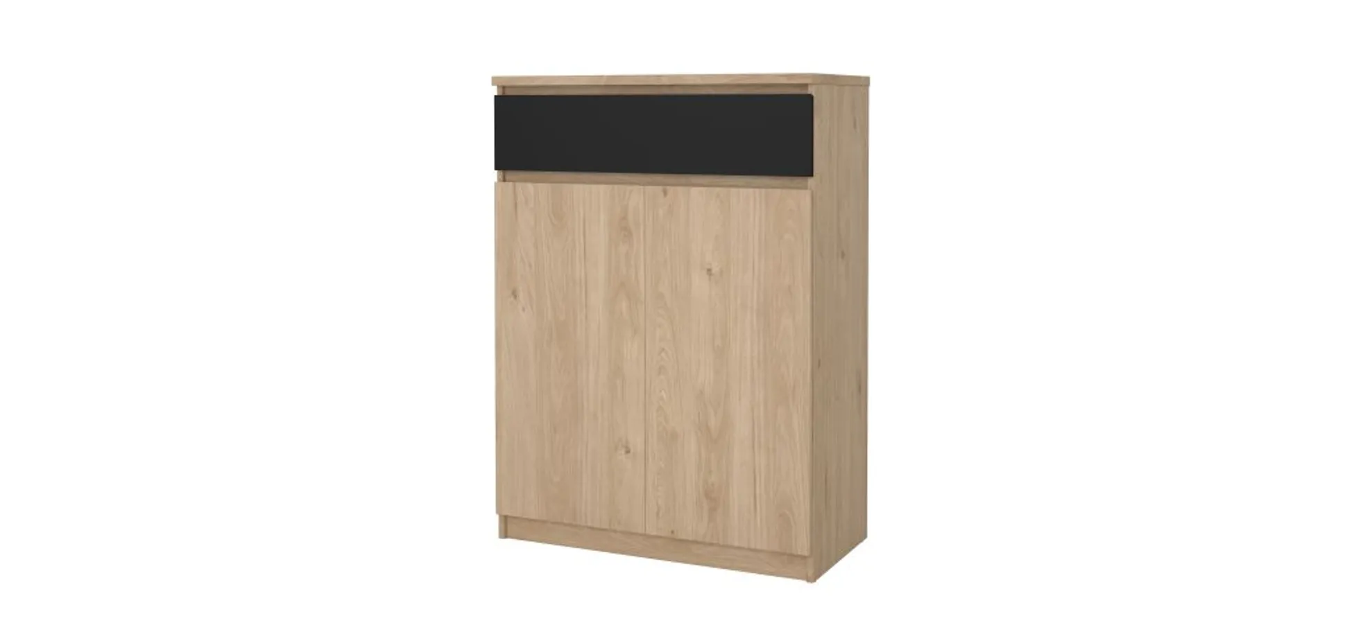 Schuhschrank - B ca. 81 cm, Jackson Hickory Nachbildung, Schwarz