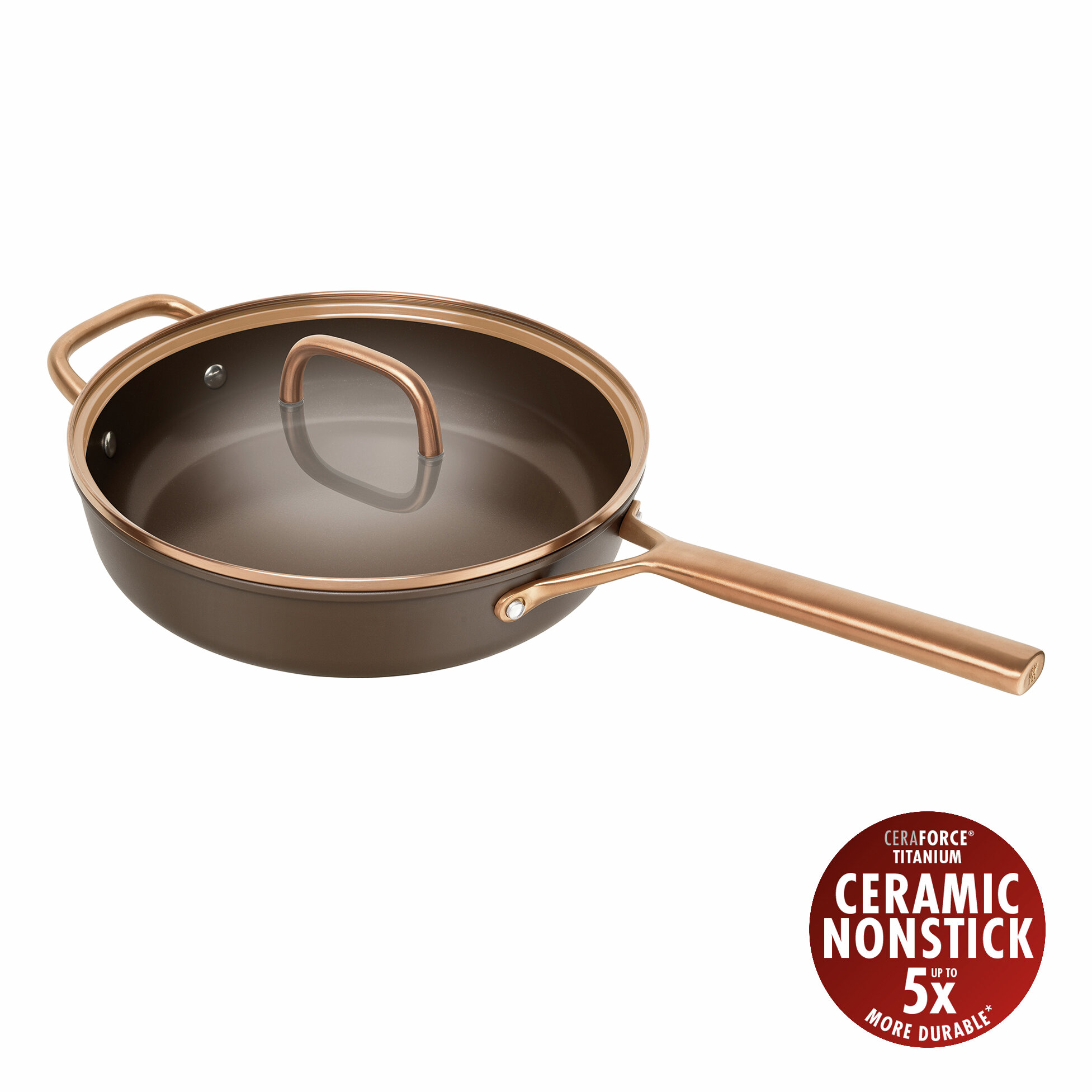 Schmorpfanne mit Glasdeckel 28 cm, Aluminium - Milano