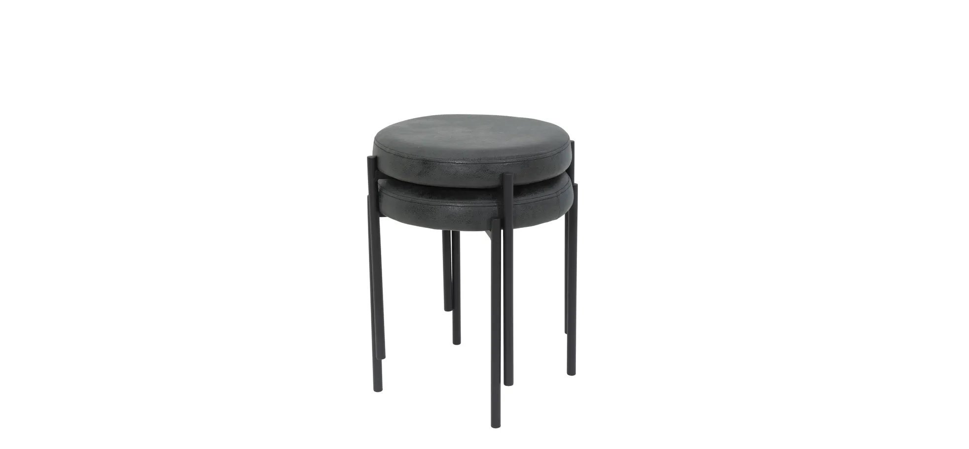 Hocker - Microfaser, Vintage Anthrazit