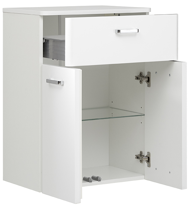 Unterschrank, weiß HG, 2 Türen, 1 Schub      - PIOLO Quickset