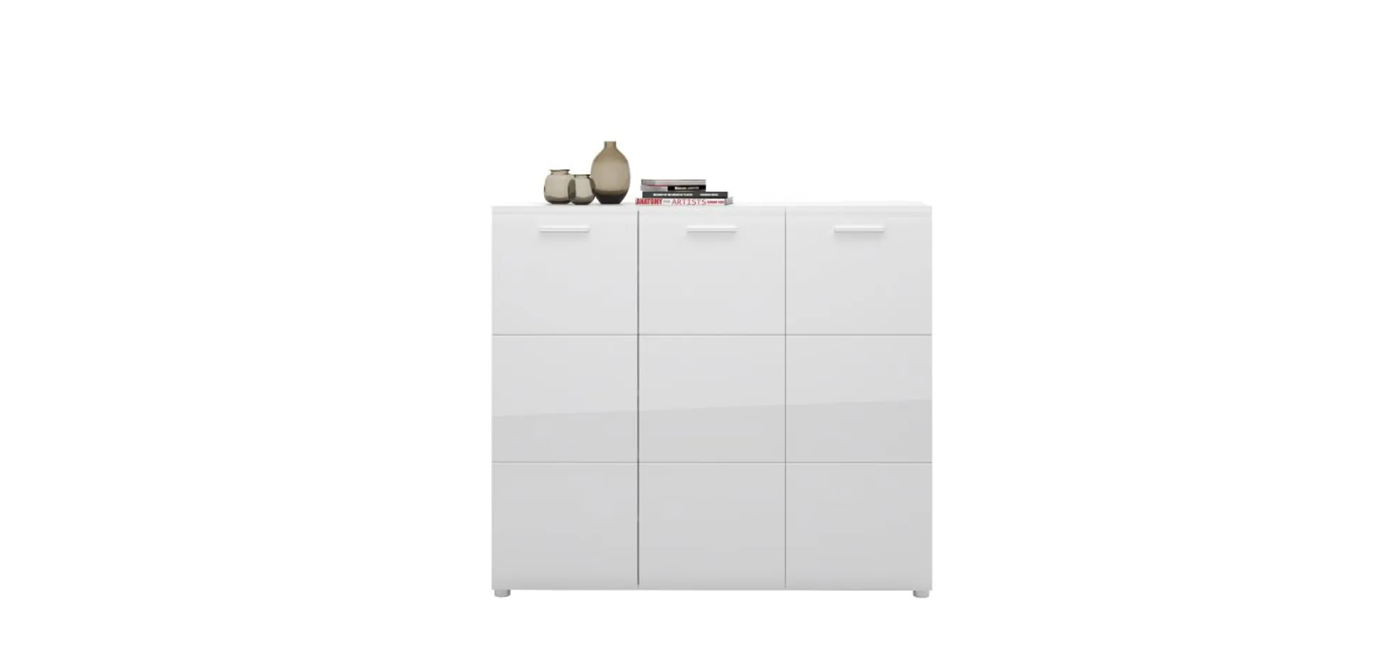 Schuhschrank, MDF weiß hochglanz - Werena