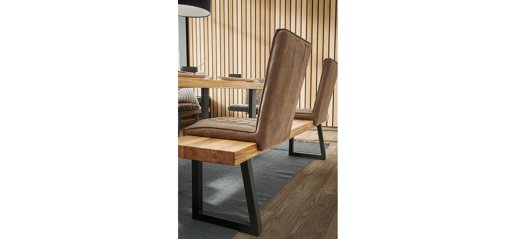 Holzbank Clifton - Breite ca. 200cm, Wildeiche massiv, natur Holzbank Clifton - Breite ca. 200cm, Wildeiche massiv, natur