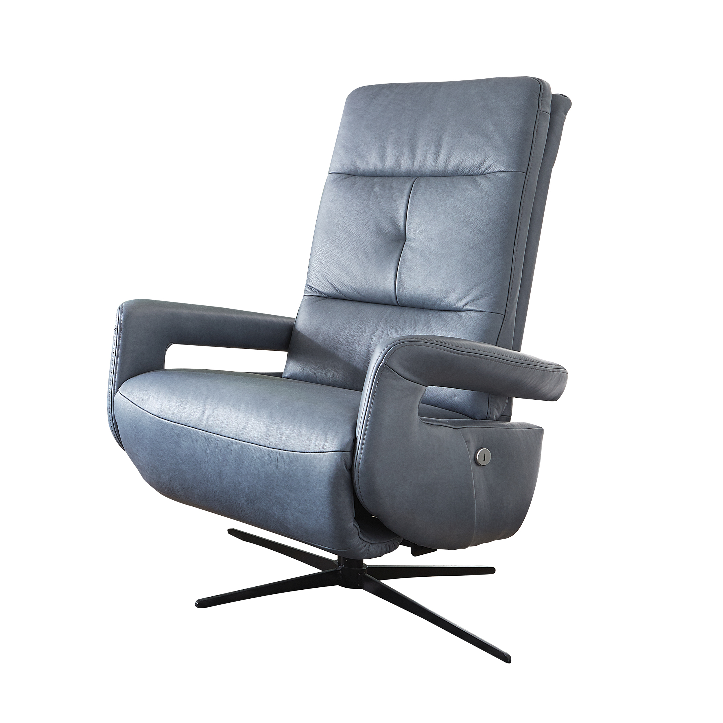 TV-Sessel, Leder Longlife Steel - AK-G Melbourne