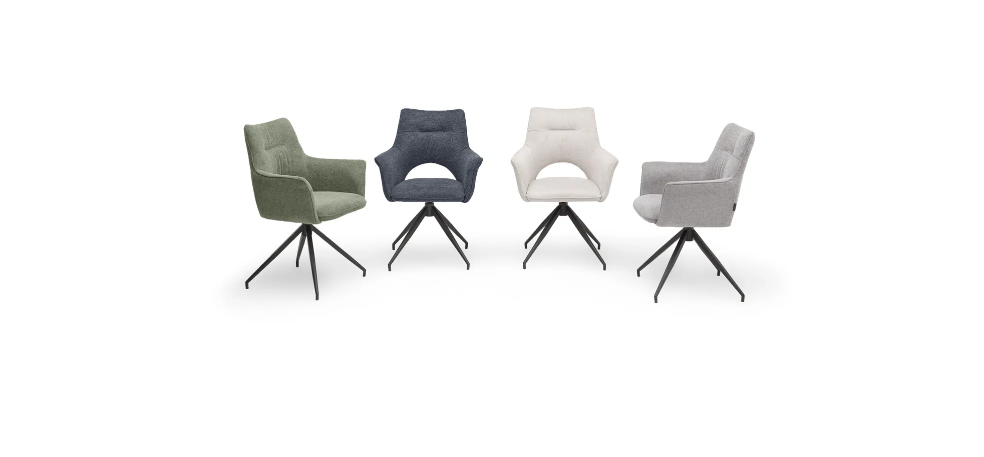 Vierfußstuhl mit Armlehnen, blau - Maleen