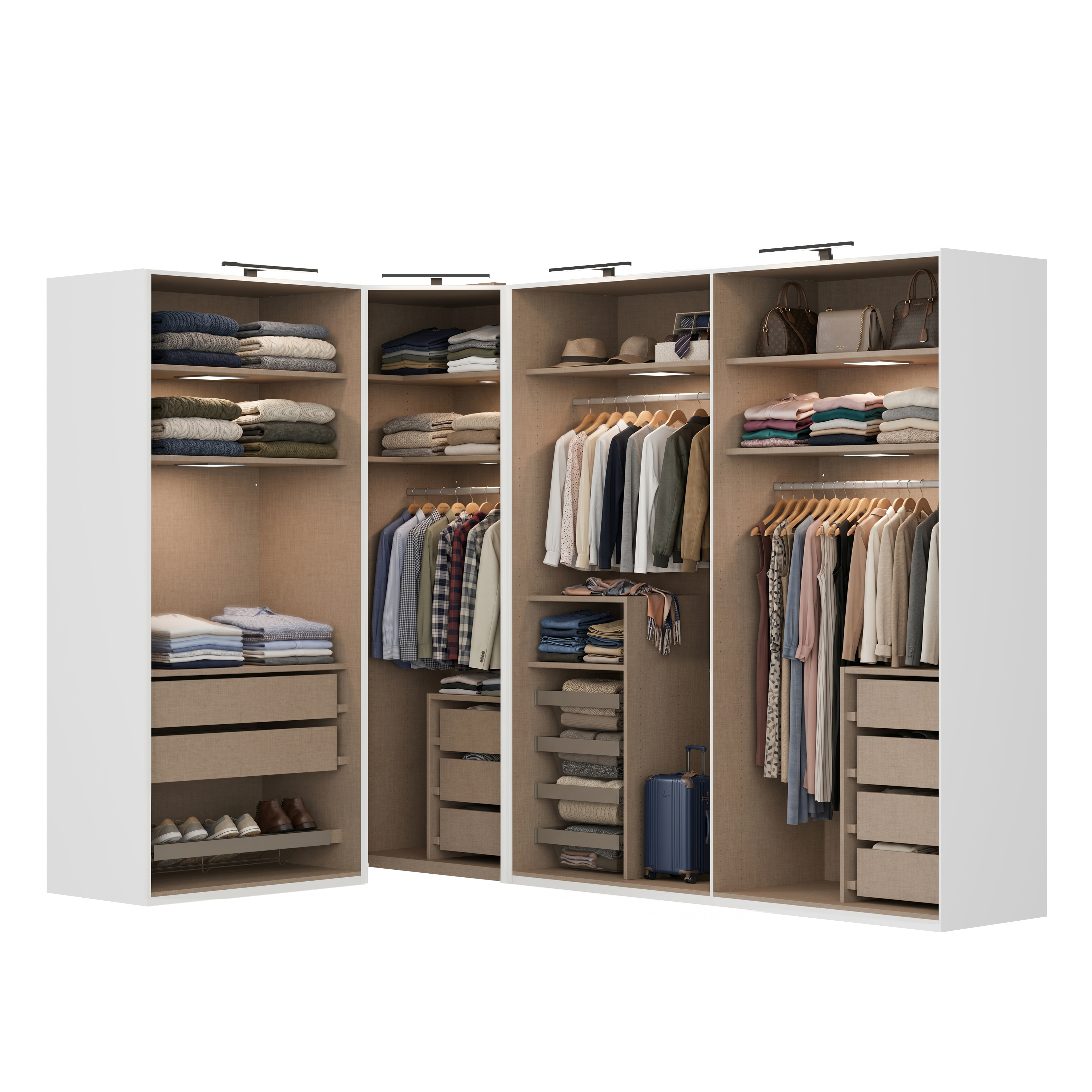 Kleiderschrank, ohne Fronten, alpinweiß - MyStyle 3104
