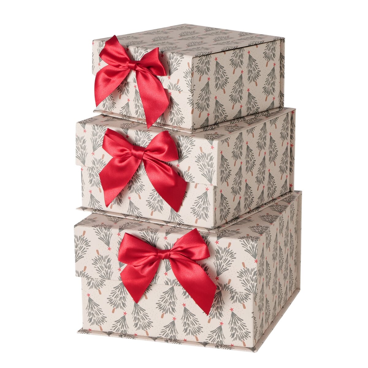 Geschenkbox, rechteckig, mit Schleife, klein - LBH ca. 17x17x9 cm