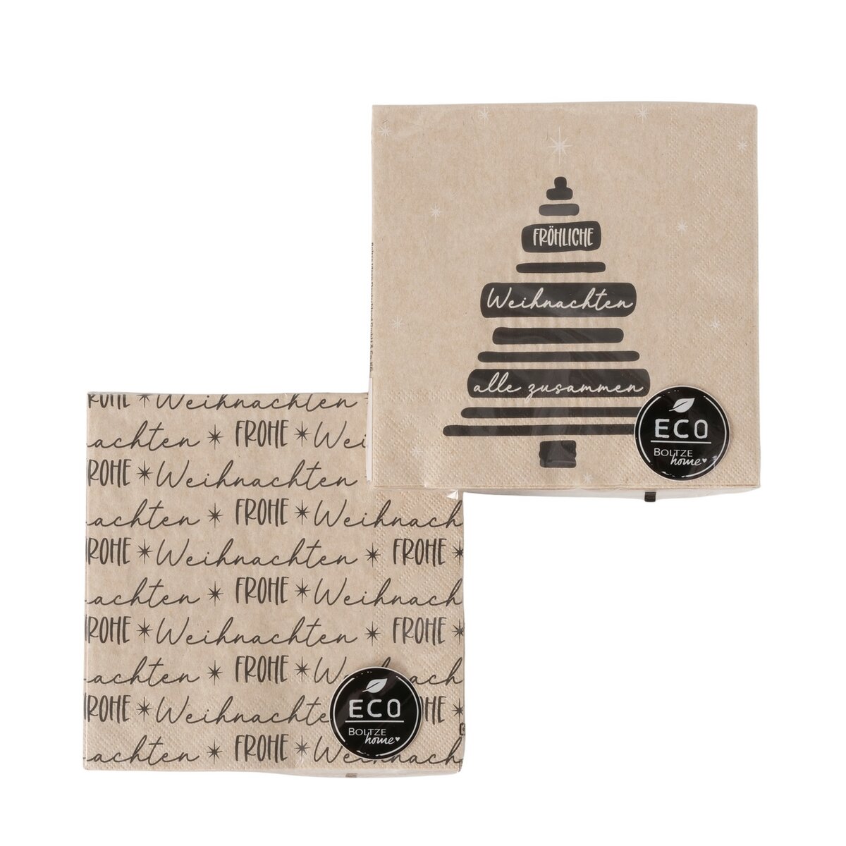 Servietten Trevan, 20 tlg., 2 sort. - Weihnachtsbaum, Recyceltes Papier