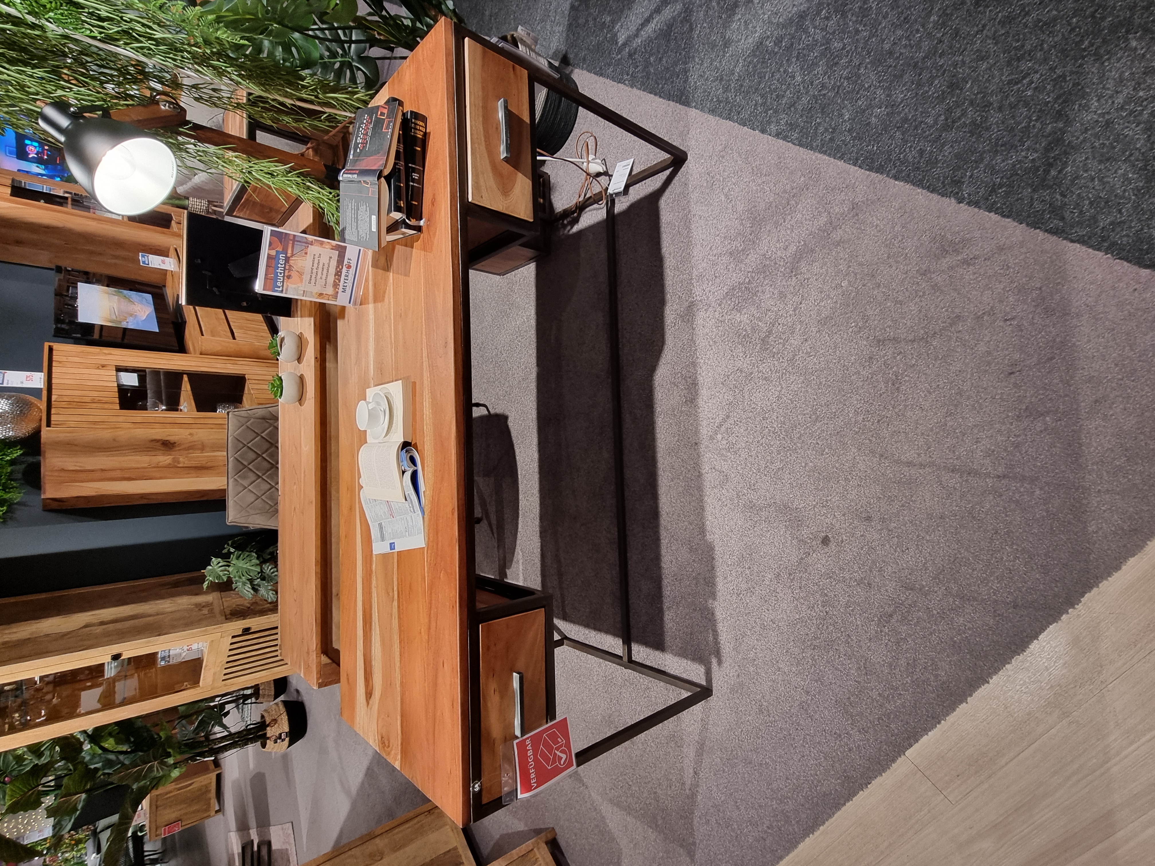 Schreibtisch, Akazie massiv stone - Wajan-S