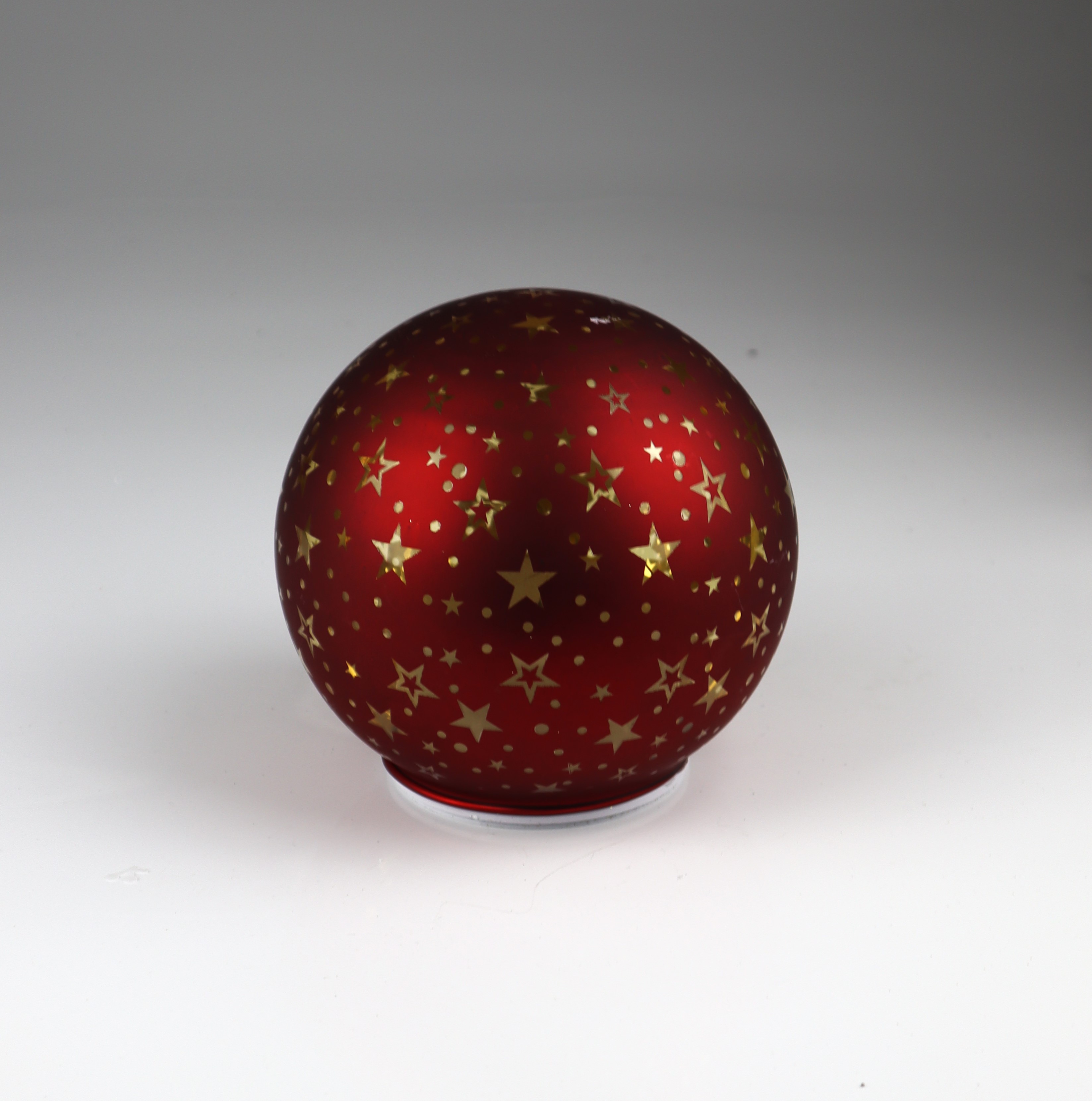 LED Kugel Sterne - drehend, funkelnd, rot, 12cm