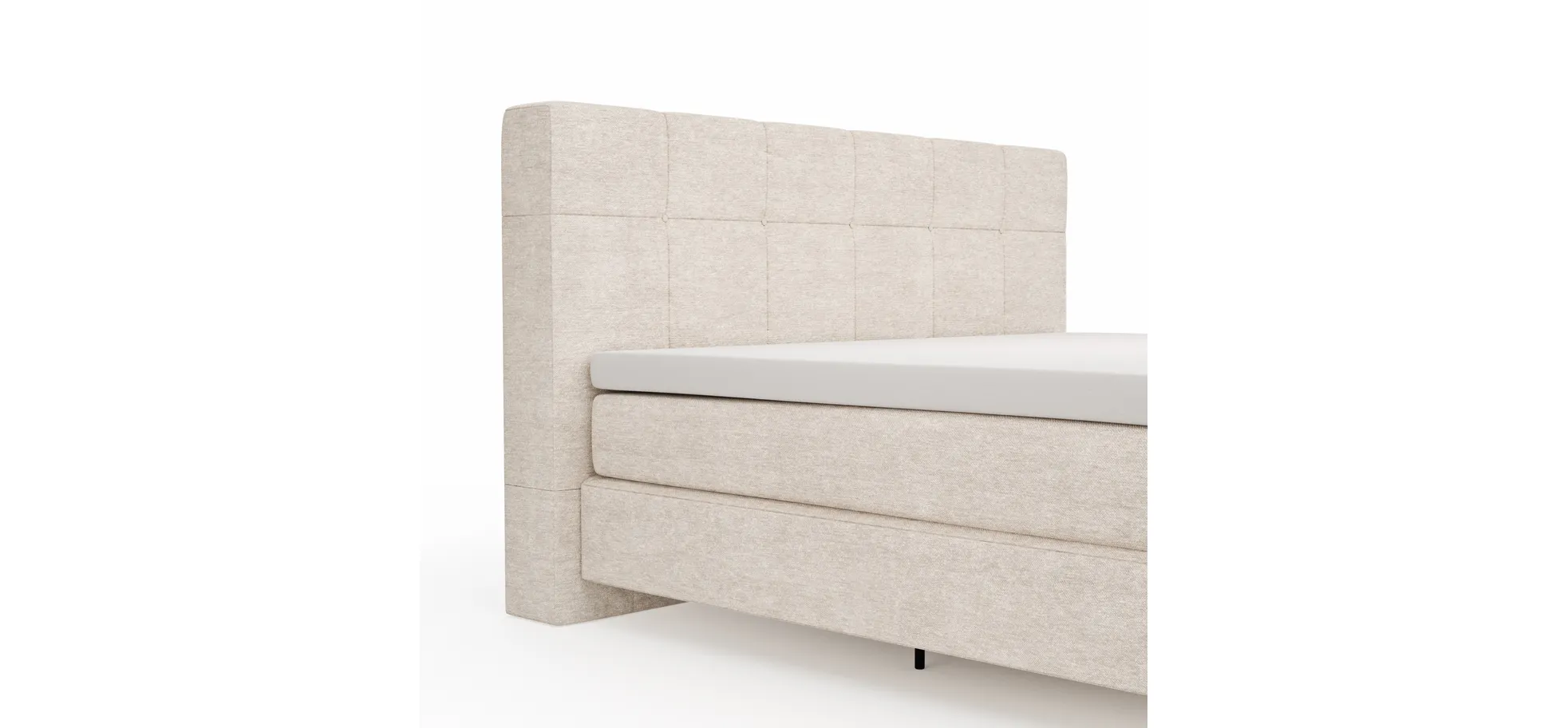 Boxspringbett Alpin - Liegefläche ca. 180x200 cm, Stoff, Graubeige