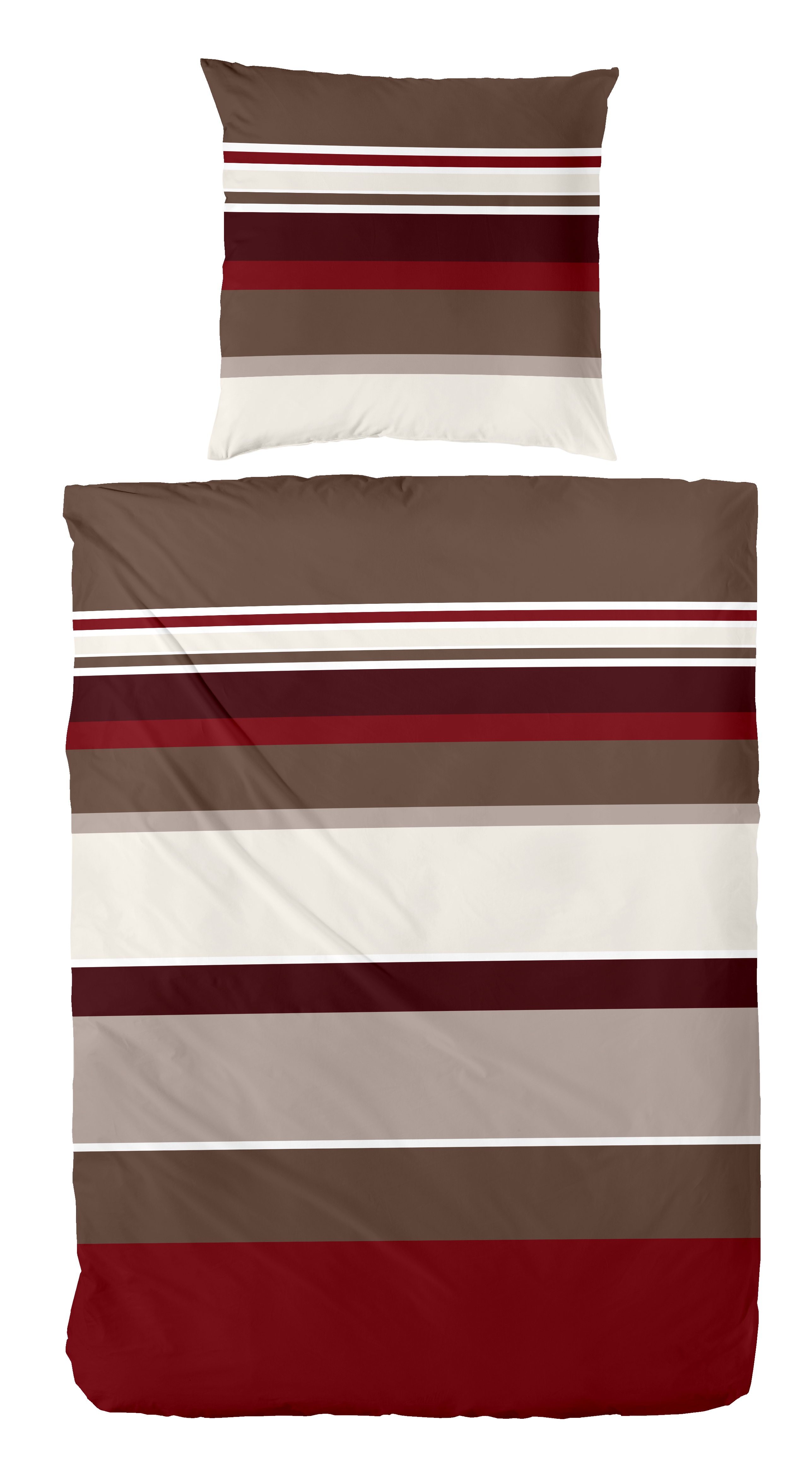 Edelflanell-Bettwäsche, 155x220cm, rot-braun - 100% Baumwolle