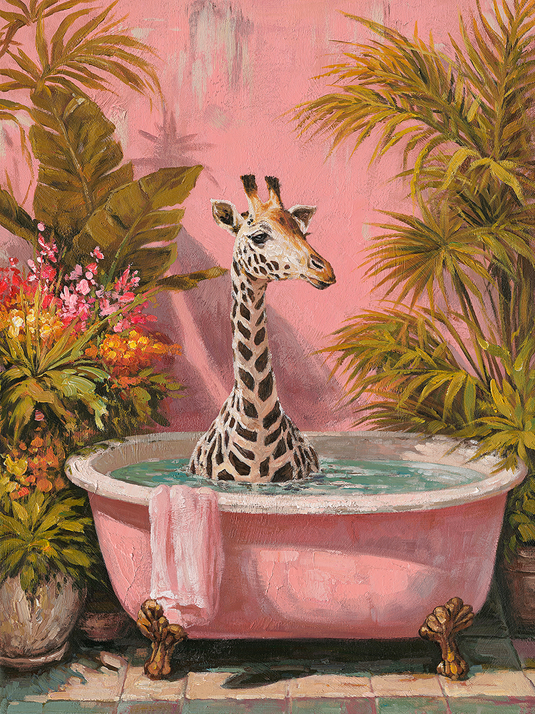 Acrylgemälde Long Neck, Hot Bath - ca. 60x80cm
