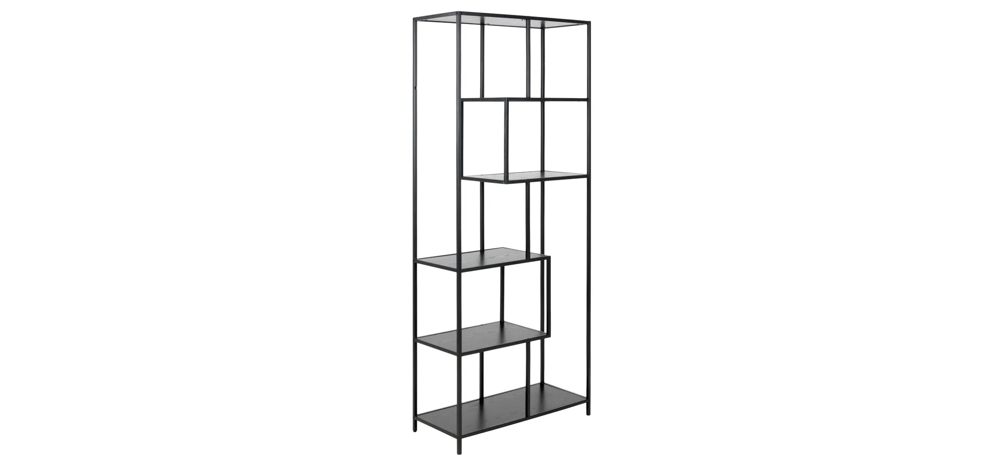 Bücherregal - Esche schwarz, Schwarz