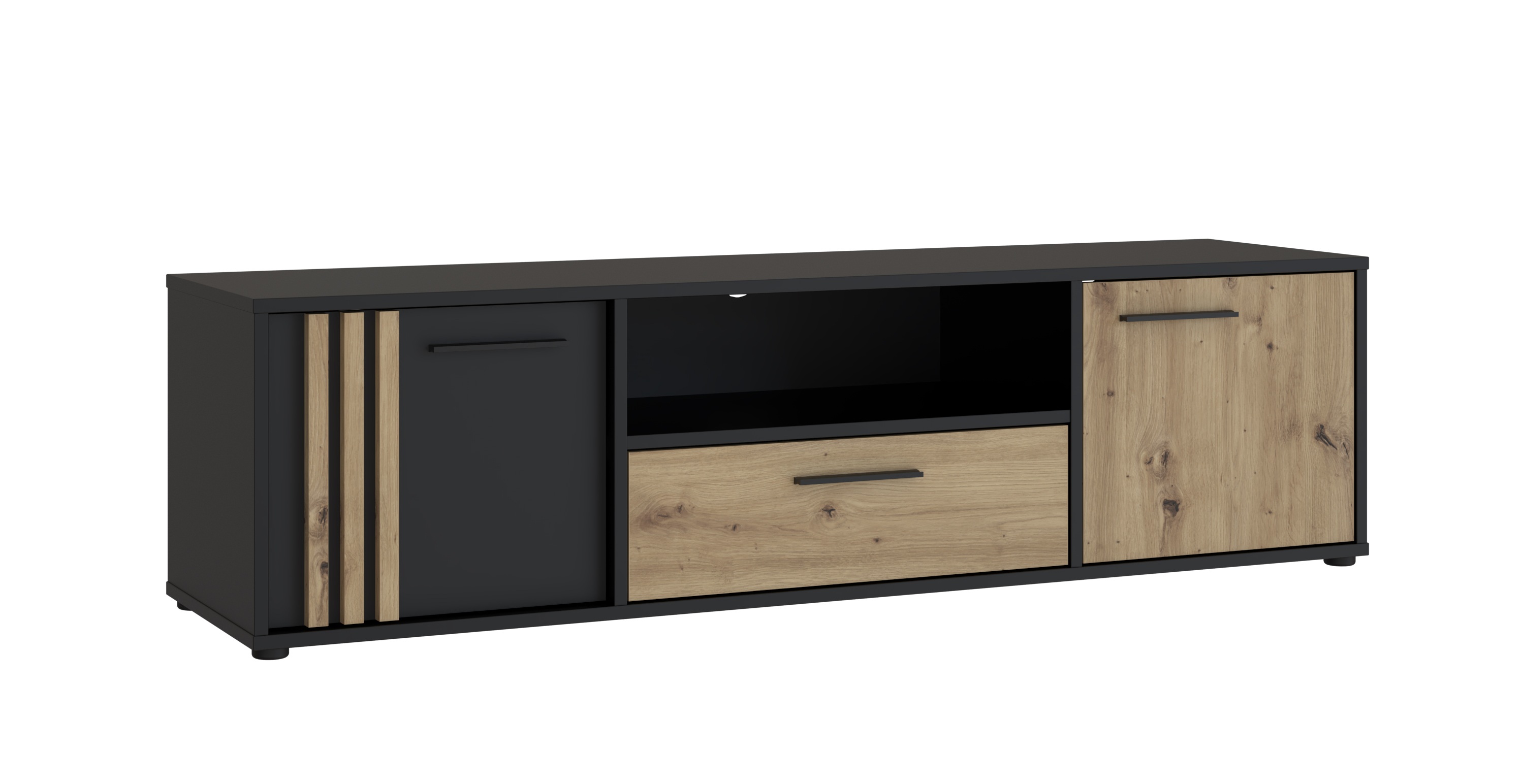 TV-Unterschrank, Black/Artisan Oak  - Floriss
