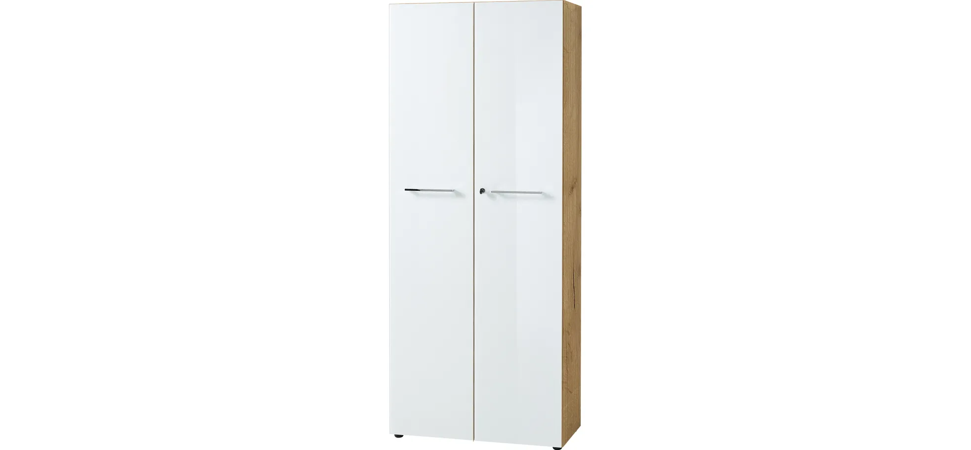 Aktenschrank GWEN - B ca. 80 cm, Eiche Nachbildung, Weiß