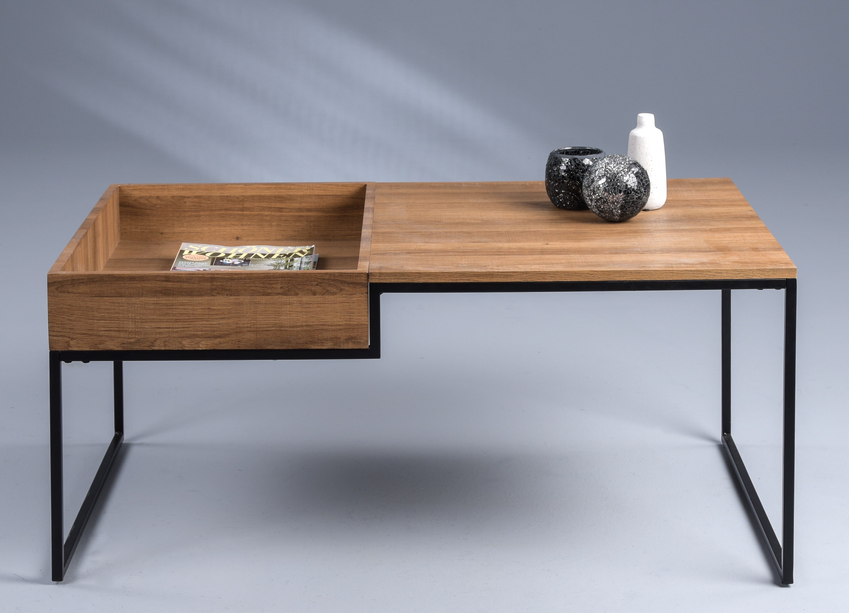 Couchtisch, MDF Dekor Eiche, 101cm breit - Marcy