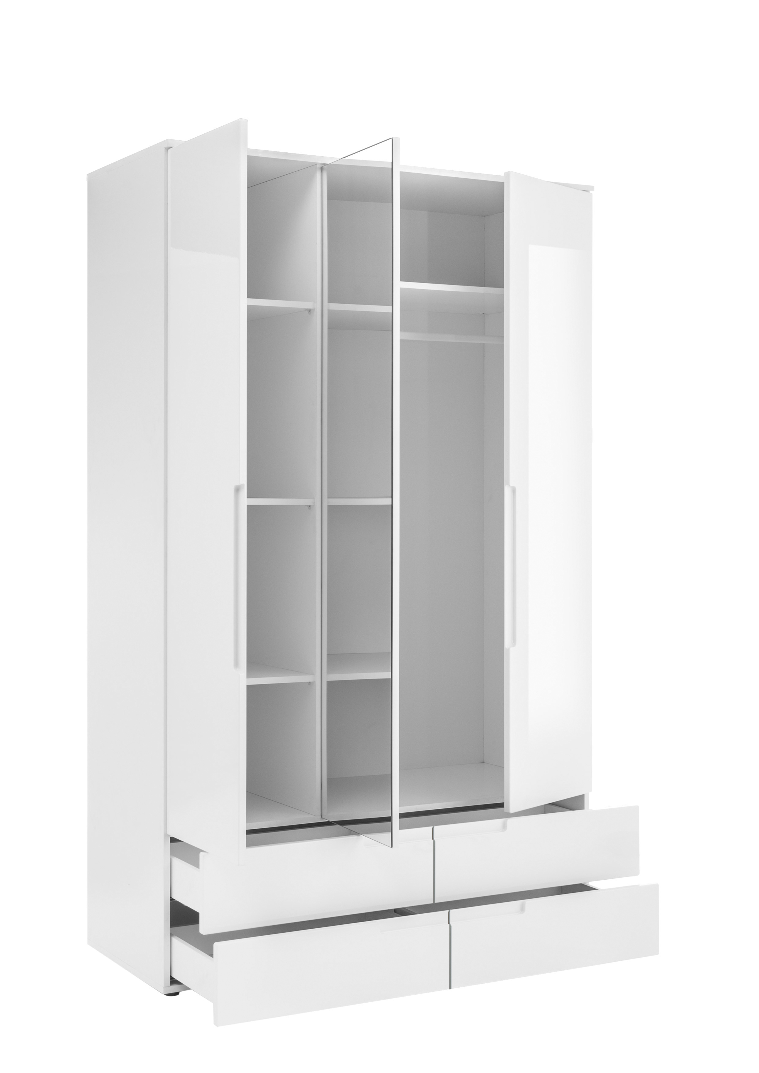 Drehtürenschrank, weiß hochglanz - MyTogo532
