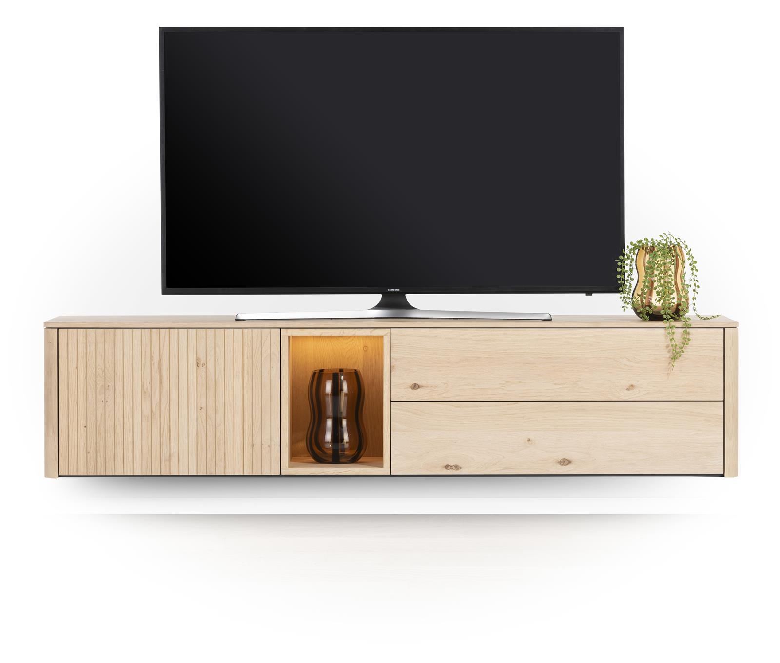 Lowboard, Eiche furniert Natur, 180cm - Trenton - Xooon