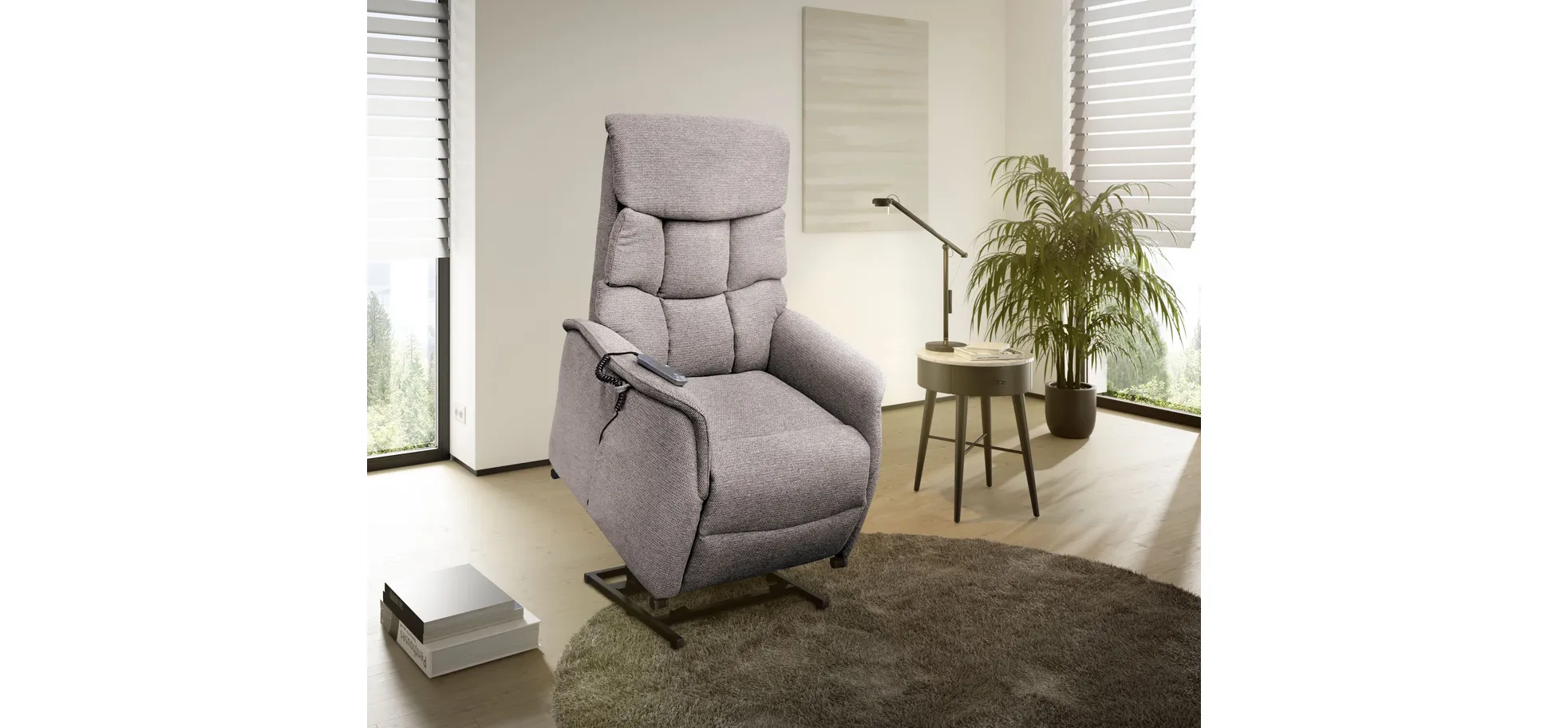 Fernsehsessel, Stoff braun/beige - Marlo