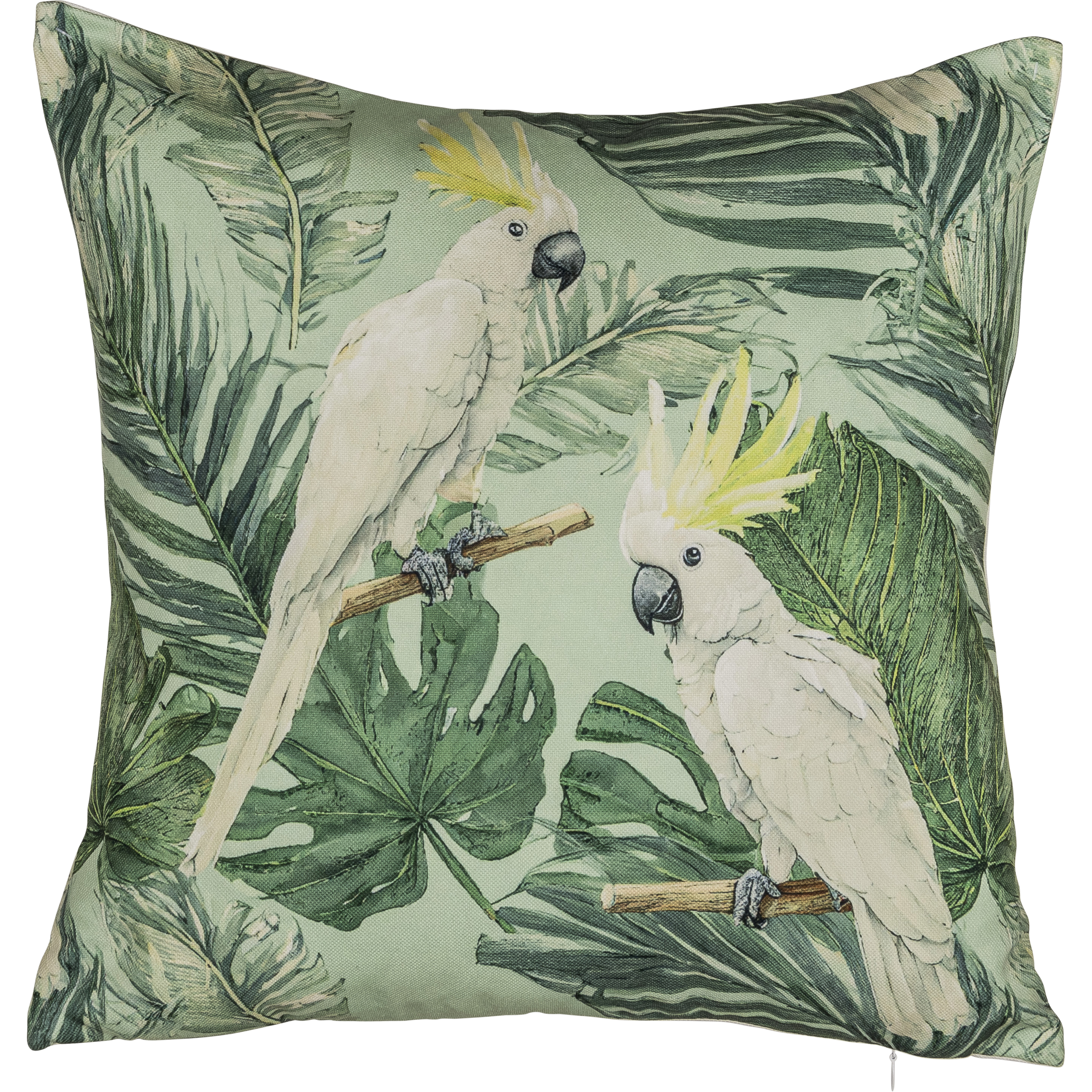 Kissen Instyle, Vogeldekor - grün, 45x45cm