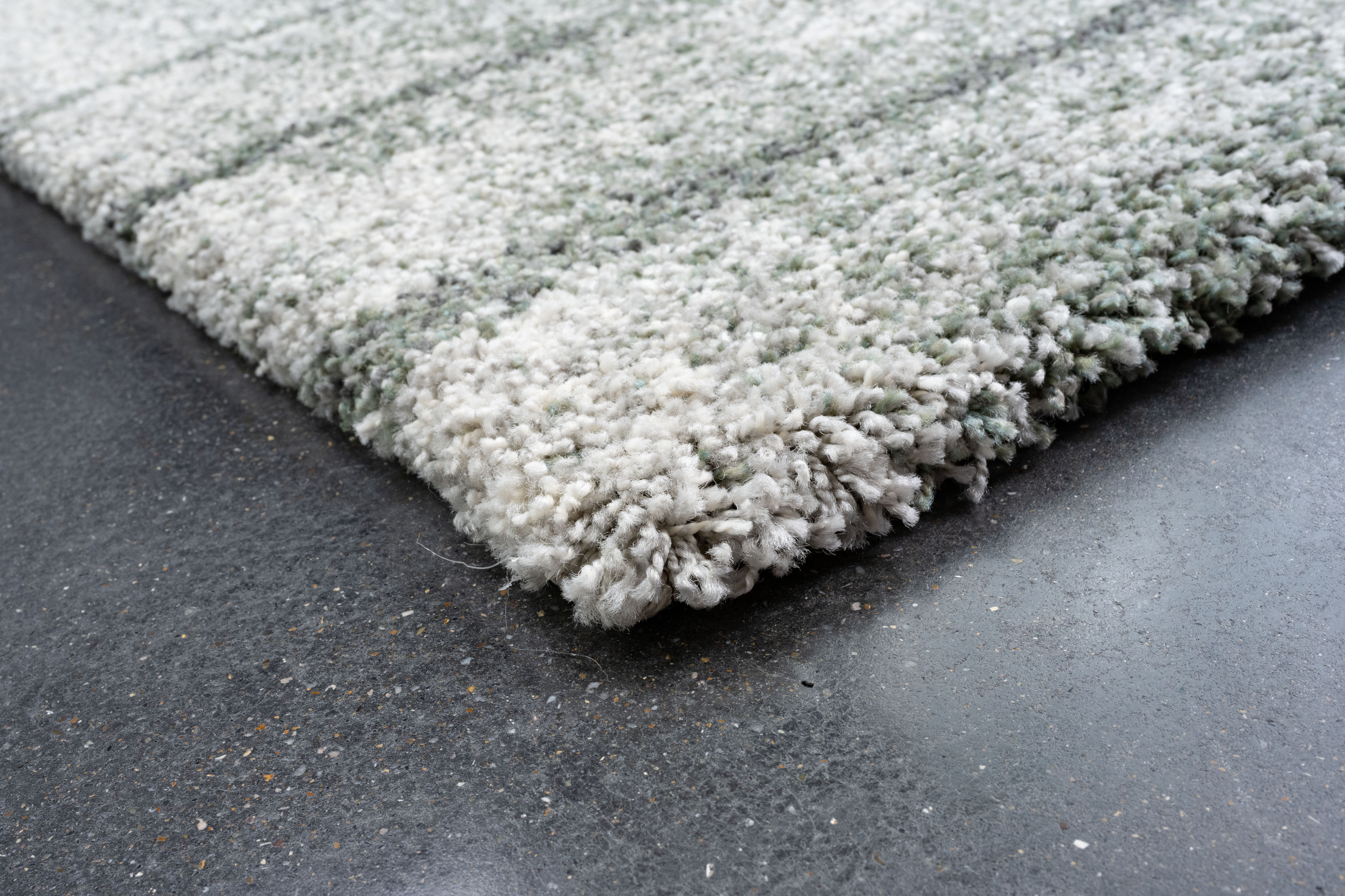 Webteppich, weiß-grün-grau, 160x230 cm - Rehari