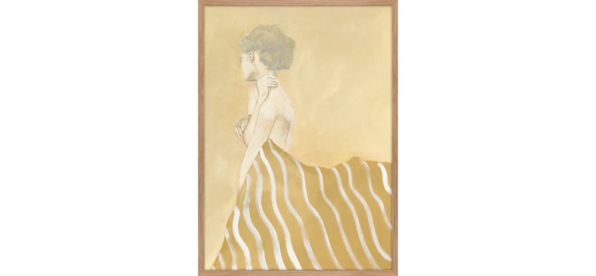 Gerahmter Digitaldruck - BHT ca. 50x70x2 cm, Senfgelb