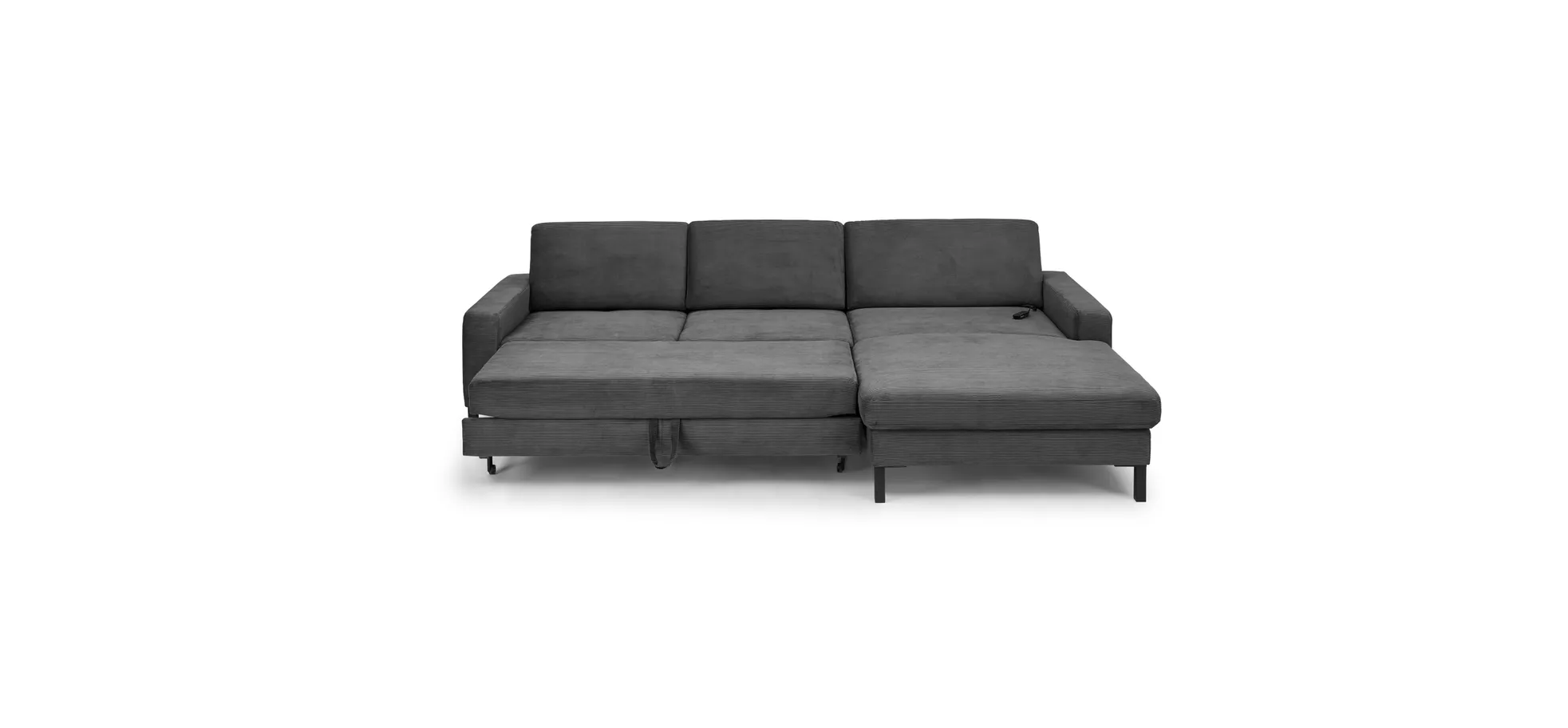  Ecksofa CALM MOVE 2.0 - 2,5-Sitzer mit Longchair rechts, Schlaffunktion, Feincord, Anthrazit