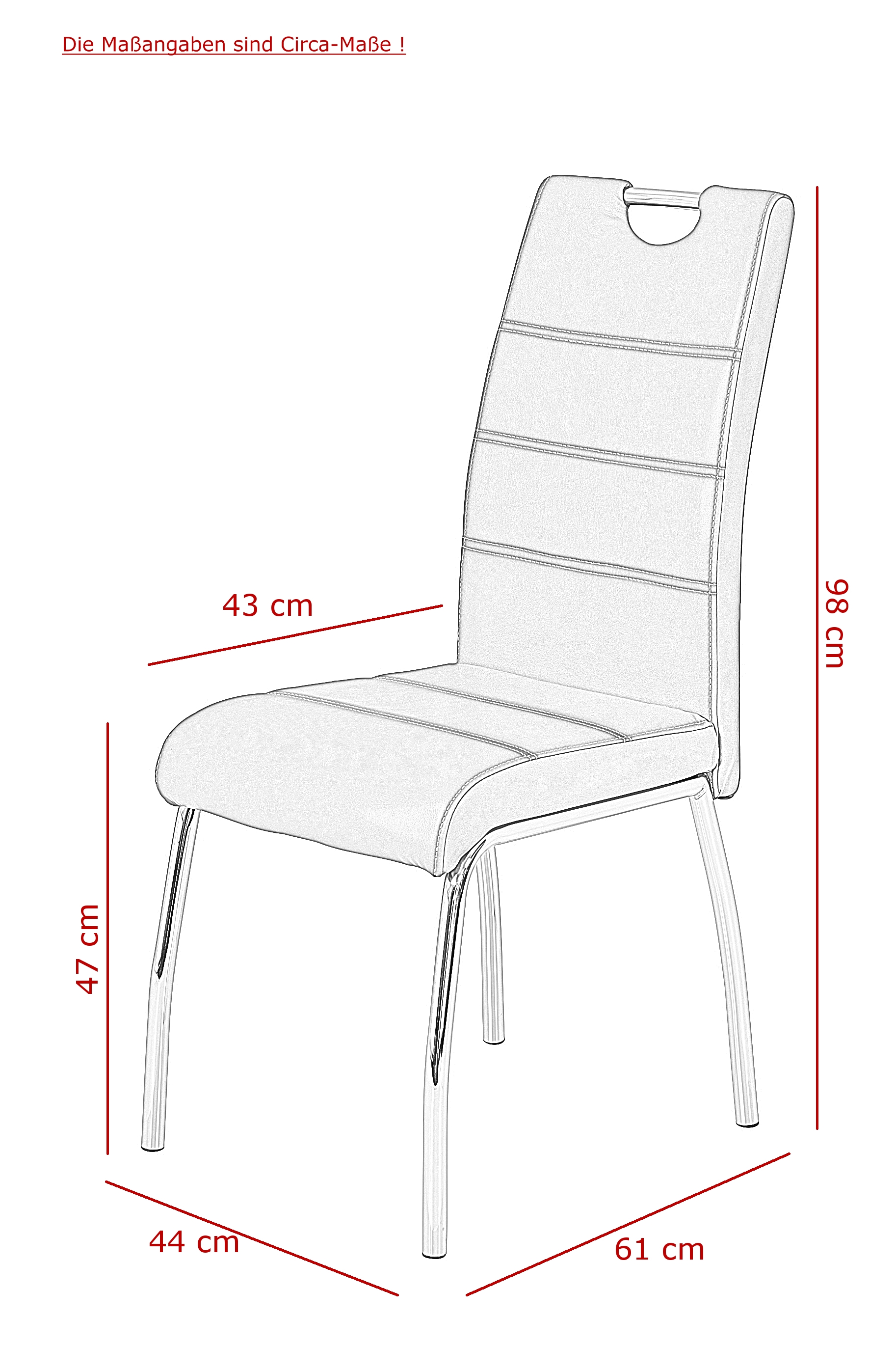 Stuhl, Kunstleder grau  - MYTOGO 66