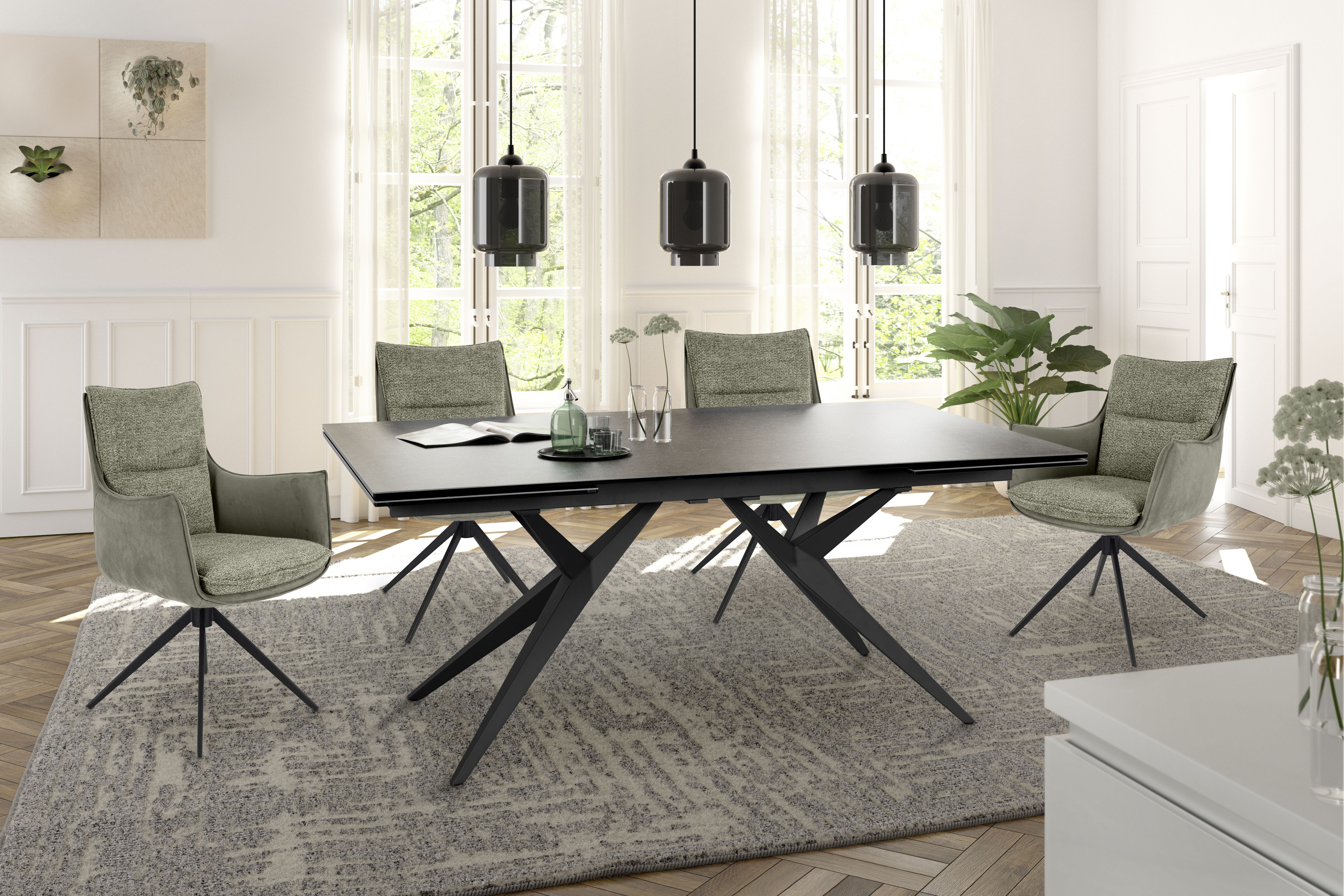 Armlehnstuhl, Bezug Winter moss/Retrobliss - Mandy