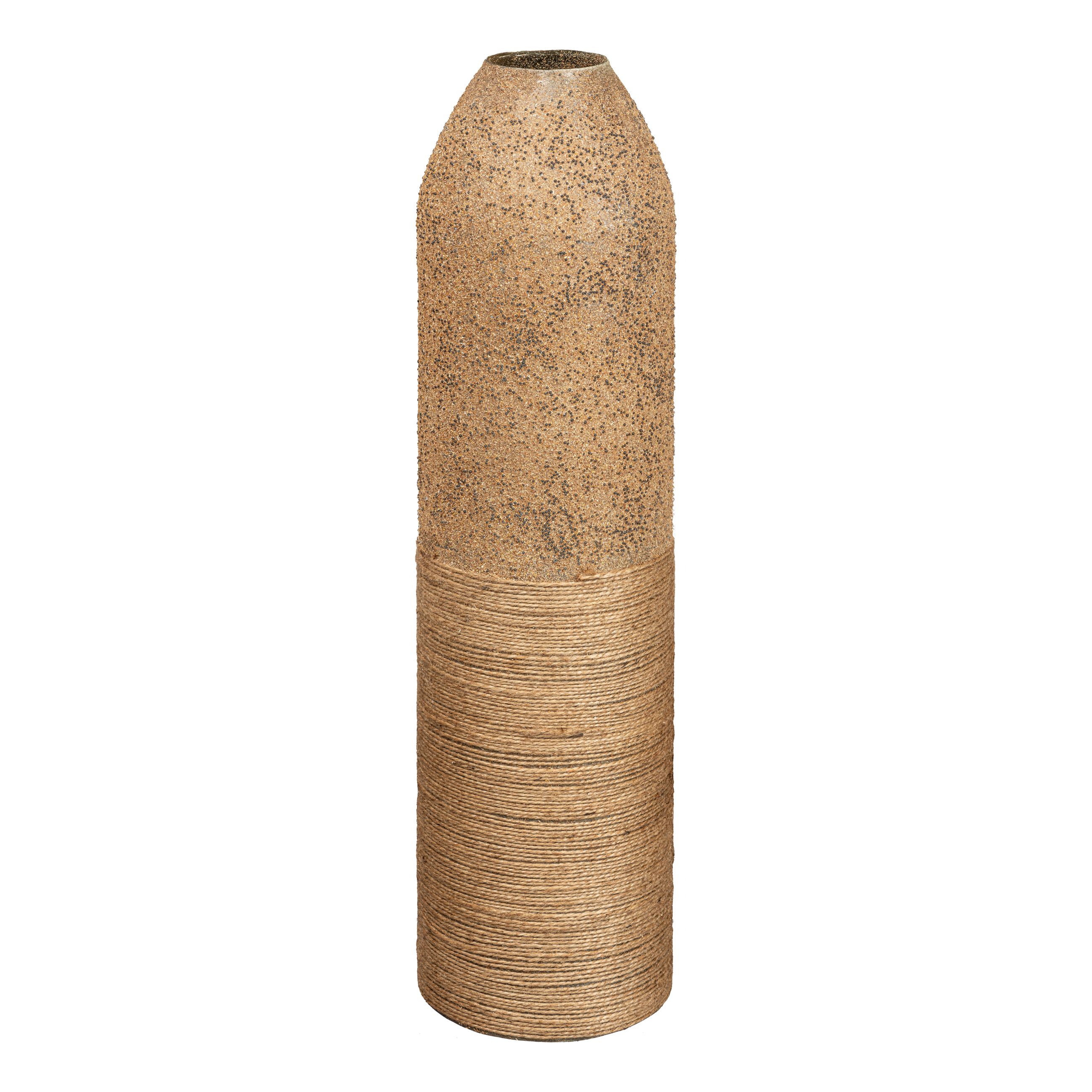 Vase - Metall Vase m.Jute Dekor , 47x19x11cm