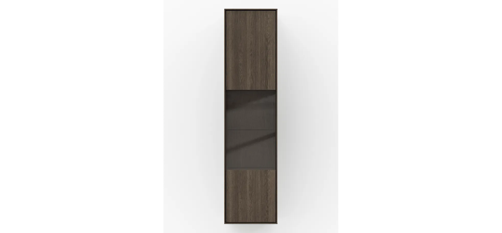 Hängevitrine Saratoga - Anschlag Rechts, Buche massiv, silbergrau geölt