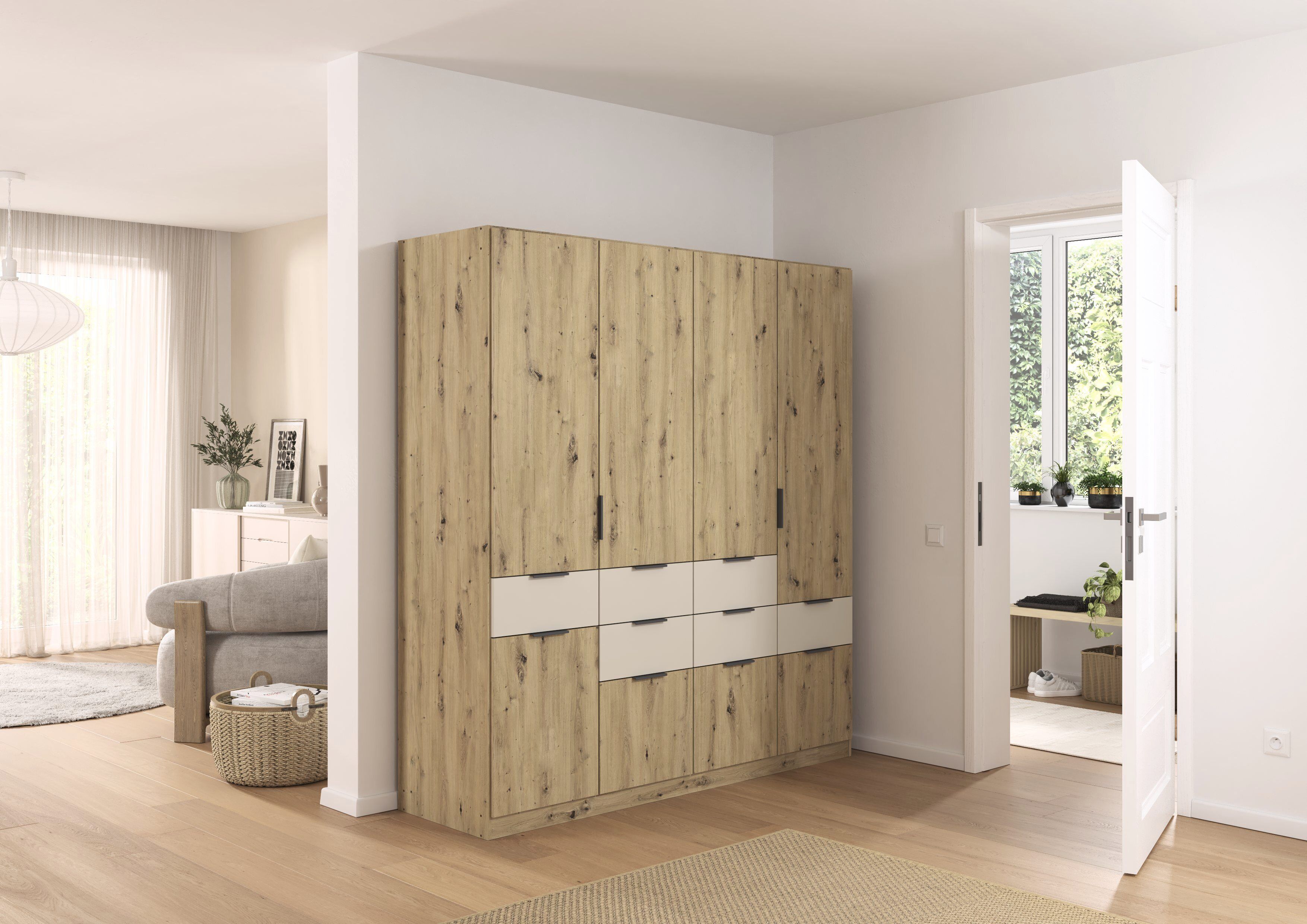 Drehtürenschrank, 5-türig, Dekor Eiche - Raas