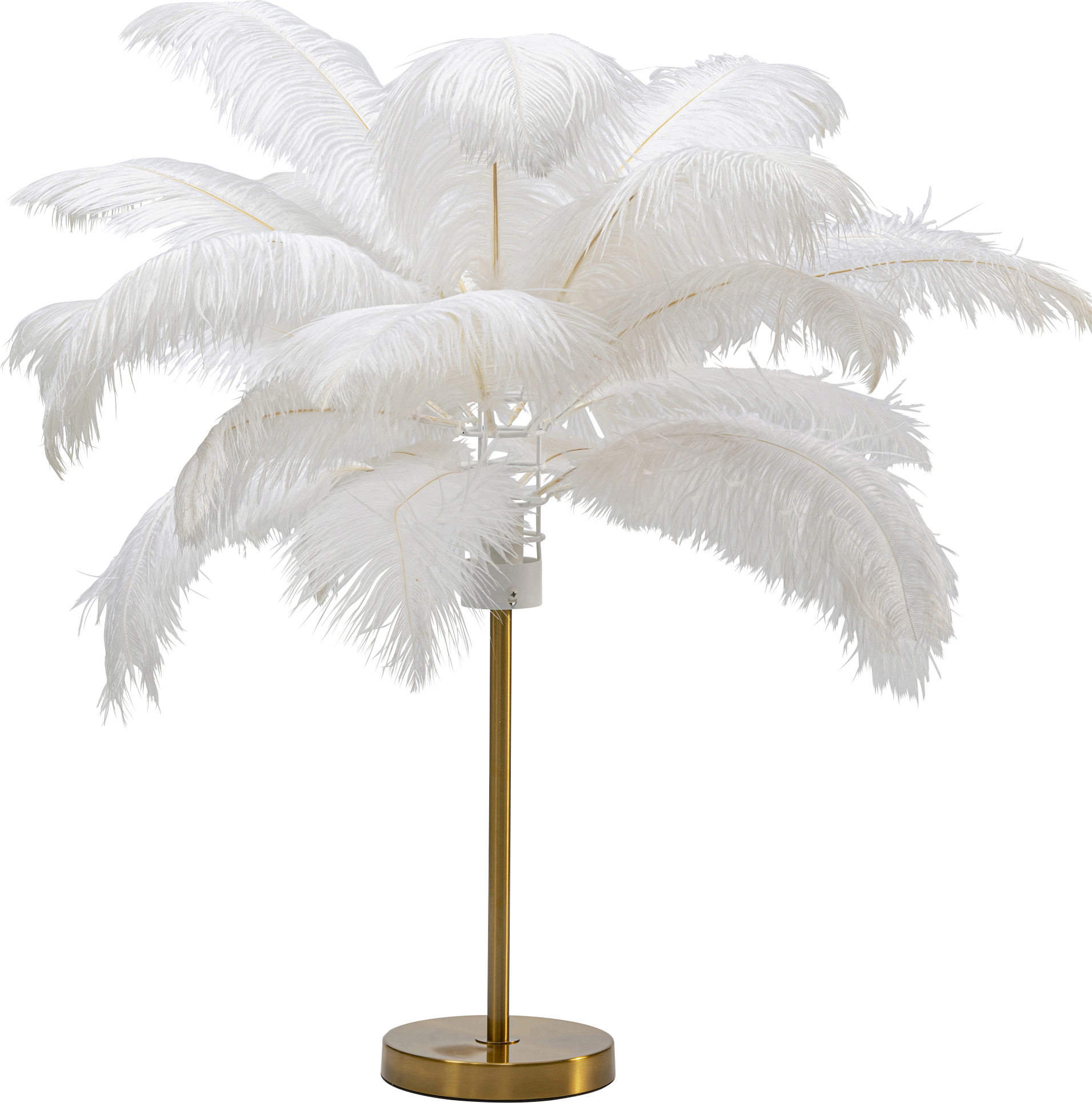 Tischleuchte Feather Palm, weiß, messing - Leuchten