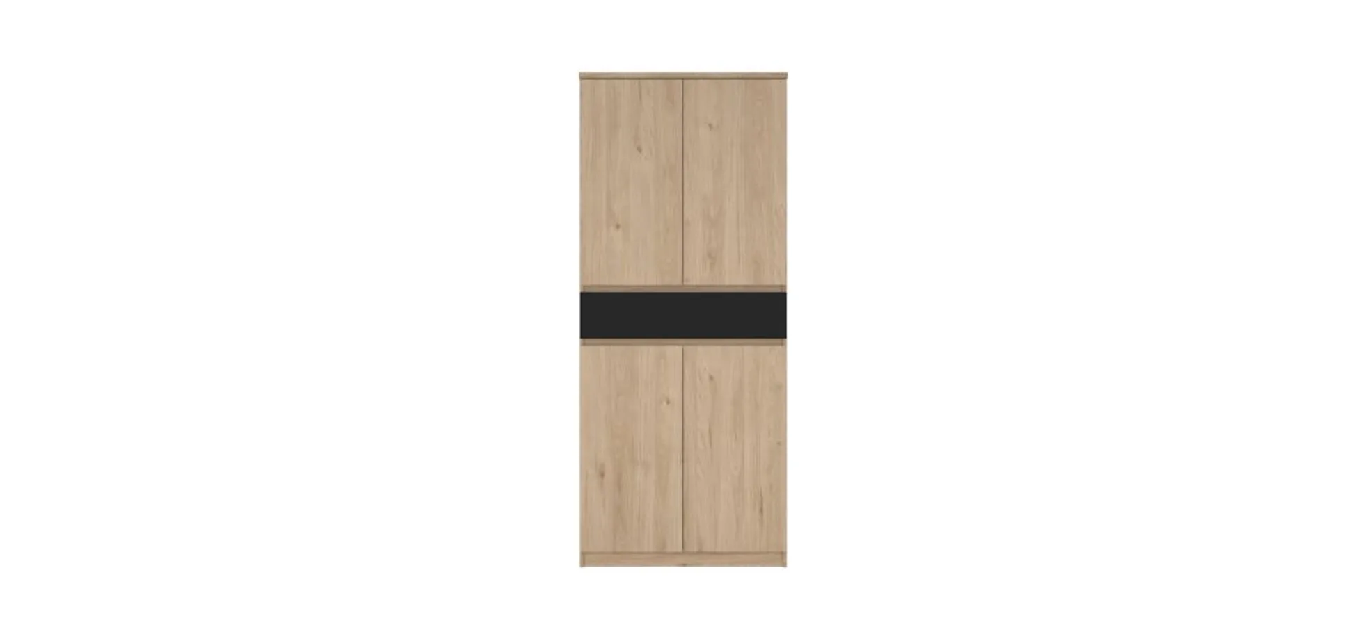 Schuhschrank - B ca. 81 cm, Jackson Hickory Nachbildung, Schwarz
