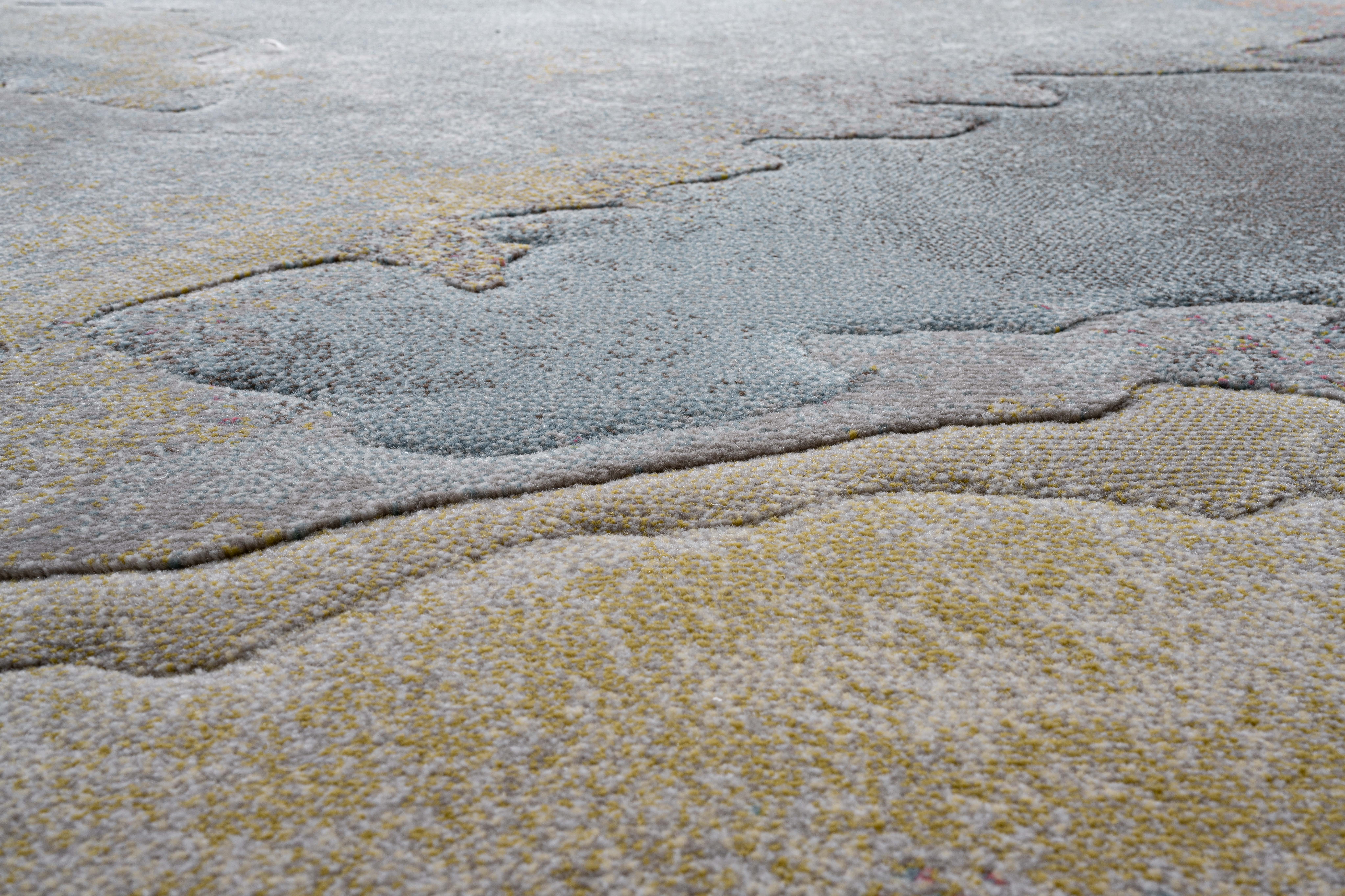 Webteppich, blau-gelb-orange, 160x230 cm - Rargentum