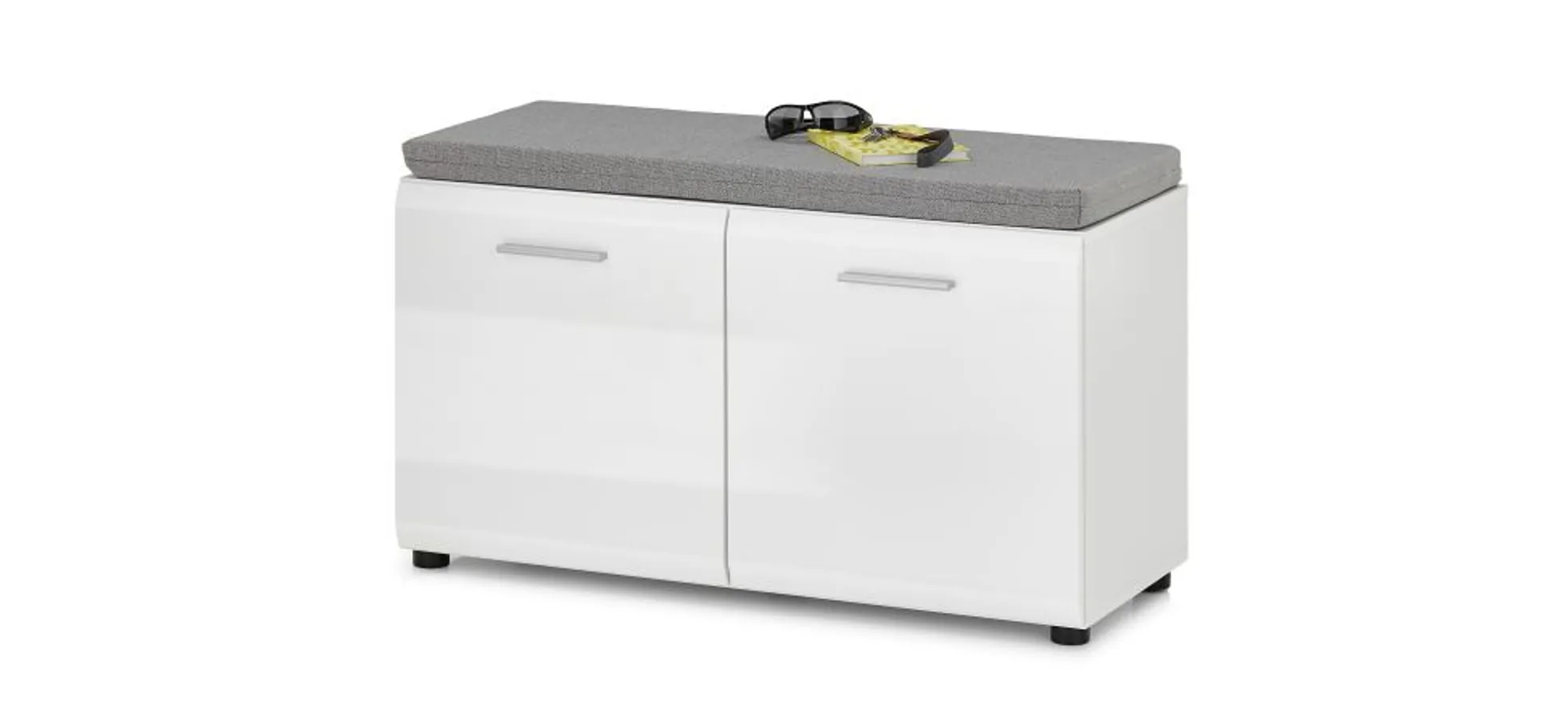 Schuhbank, MDF weiß hochglanz - Werena