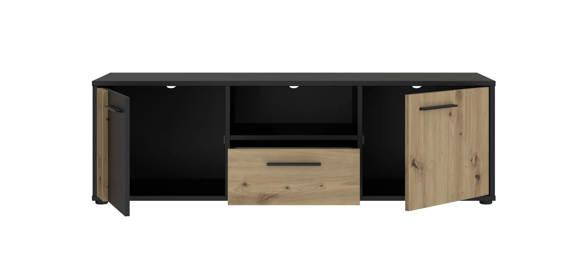 TV-Unterschrank, Black/Artisan Oak  - Floriss