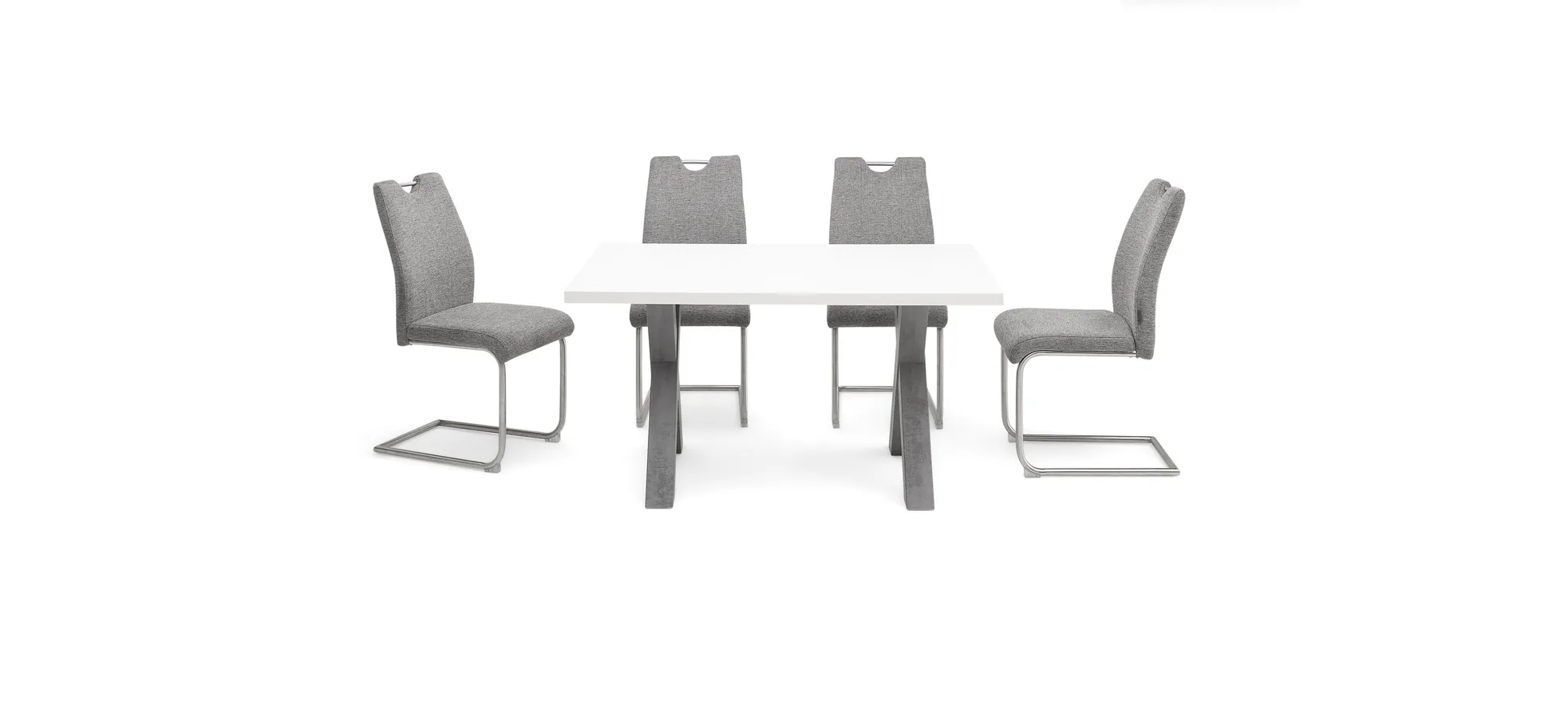 Schwingstuhl, Stoff grau, mit Griff - MERVE